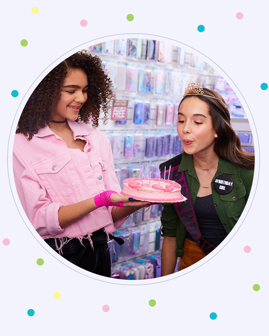 girl celebrating with a cake