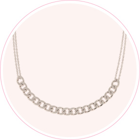 Silver Double Chain Necklace