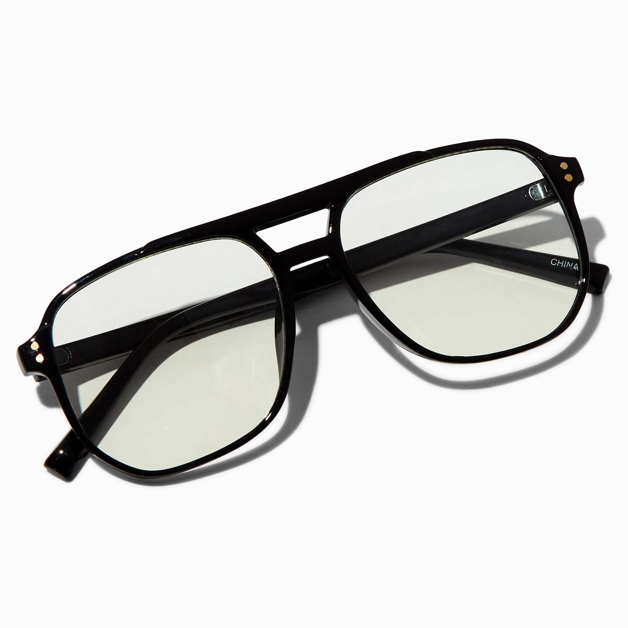 Black Aviator Clear Lens Frames