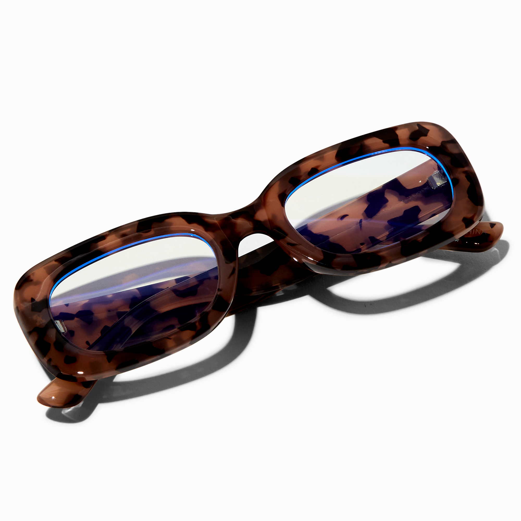Solar Blue Light Reducing Tortoiseshell Rectangular Clear Lens Frames