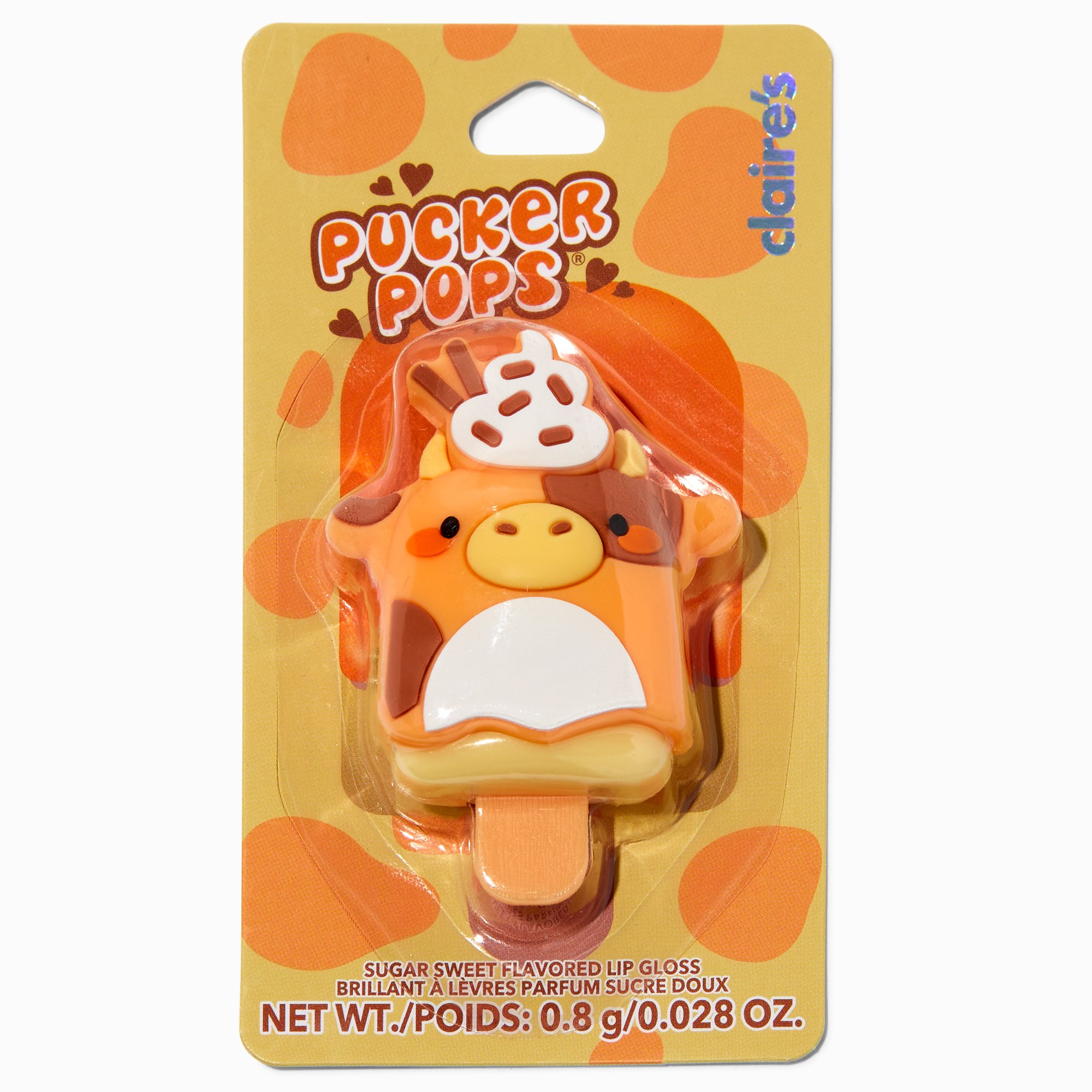Pucker Pops® Pumpkin Spice Latte Cow Lip Gloss - Sugar Sweet