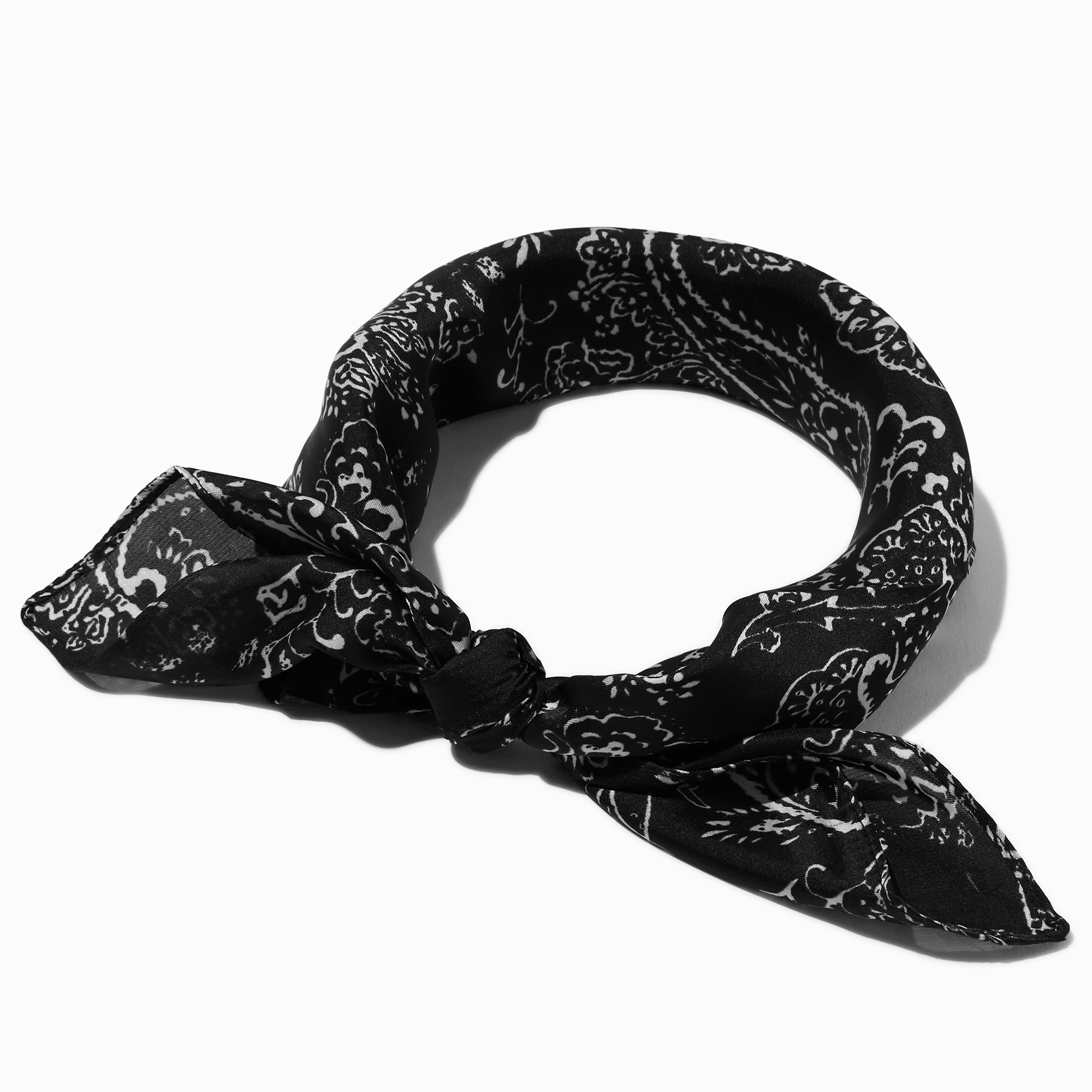 Black & White Paisley Bandana Headwrap