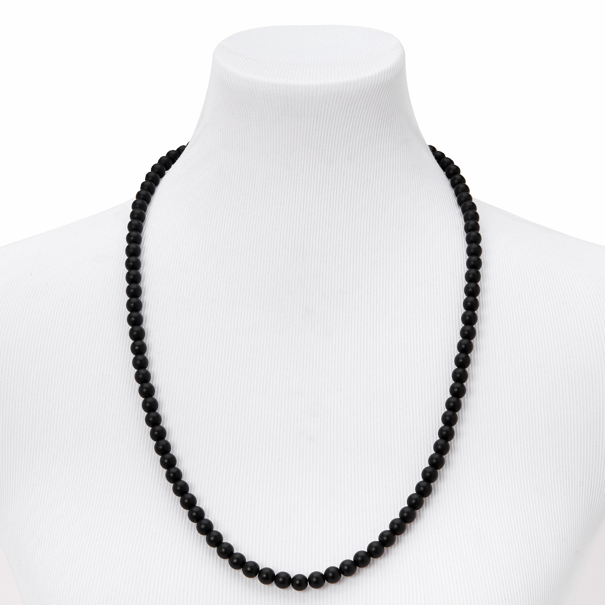 Black 8mm Beaded Necklace | Claire's US