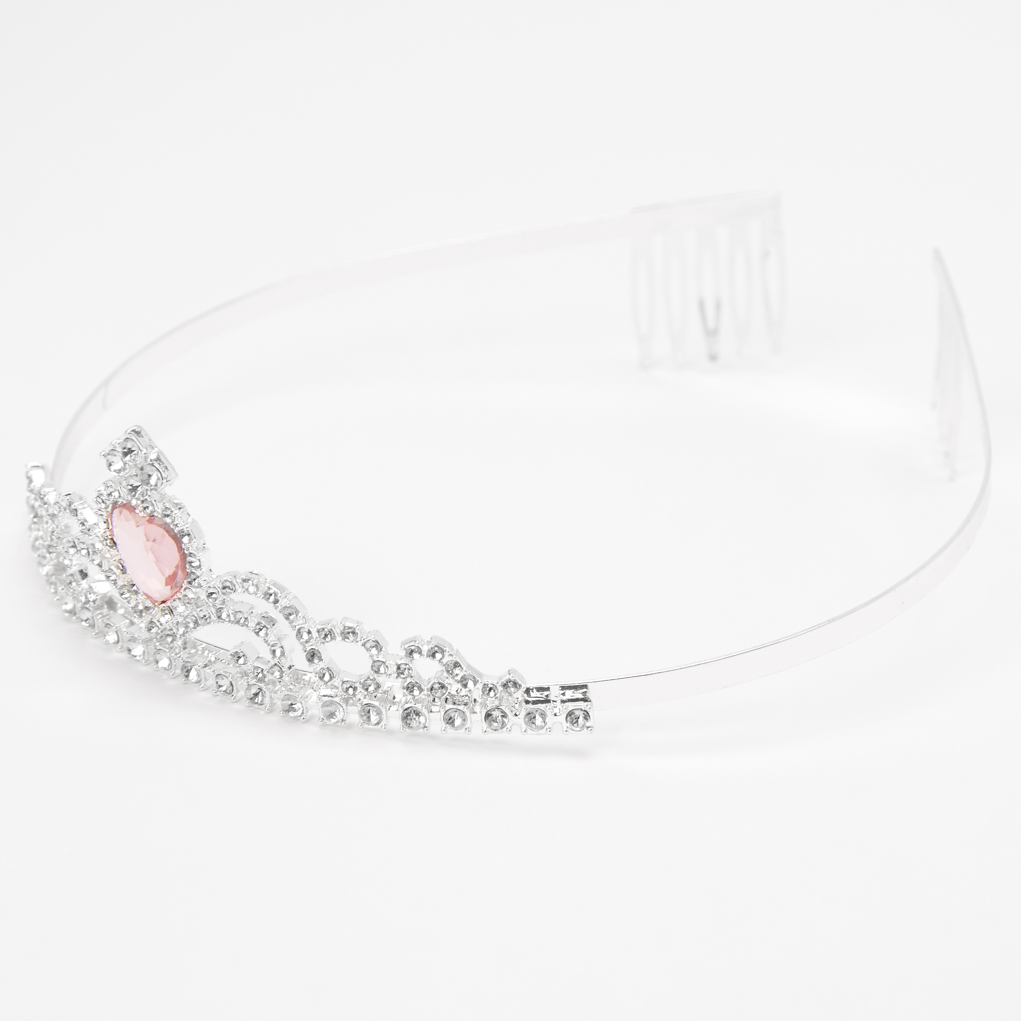 Claire's Club Silver Delicate Heart Tiara | Claire's US