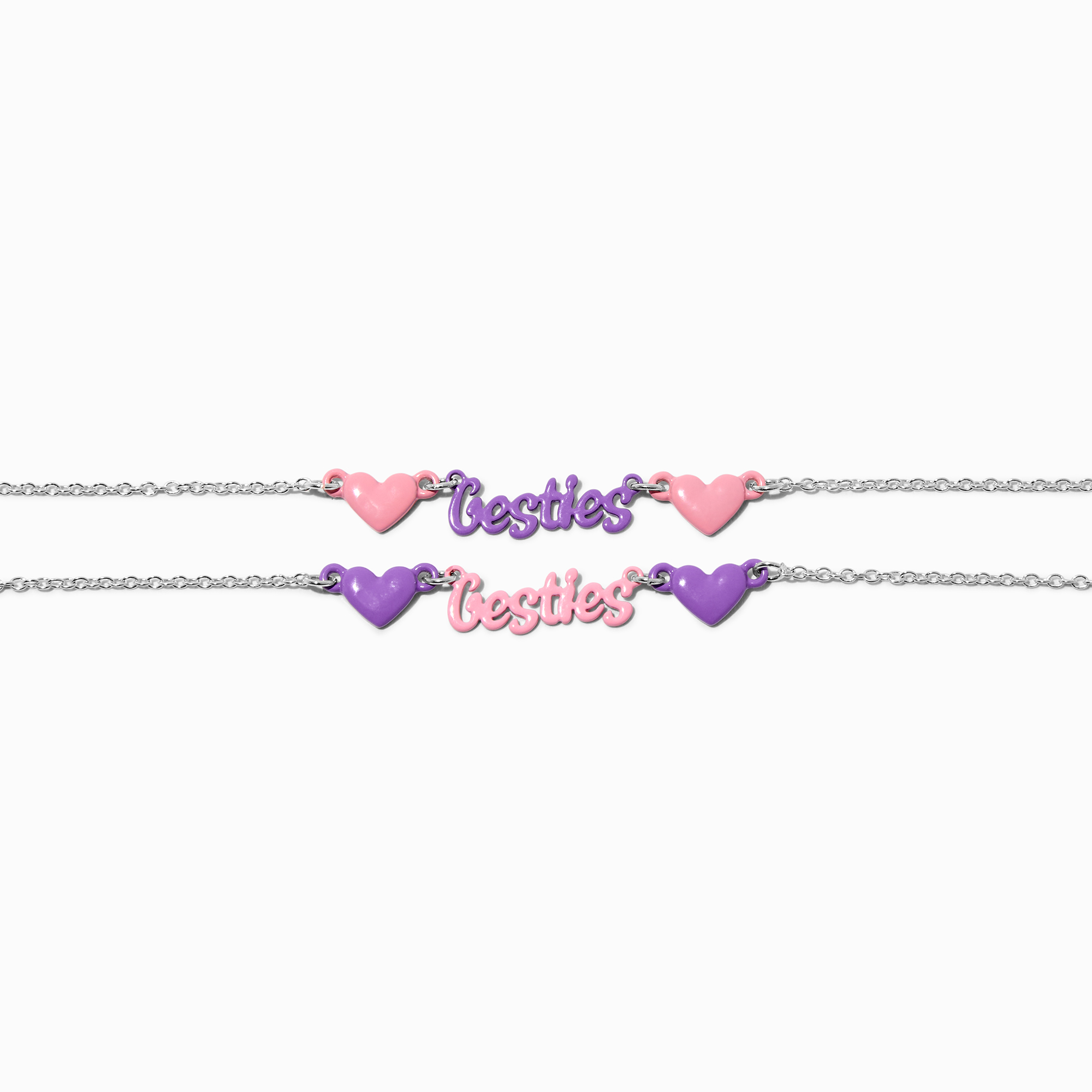 Best Friends Pink & Purple Besties Chain Bracelets - 2 Pack