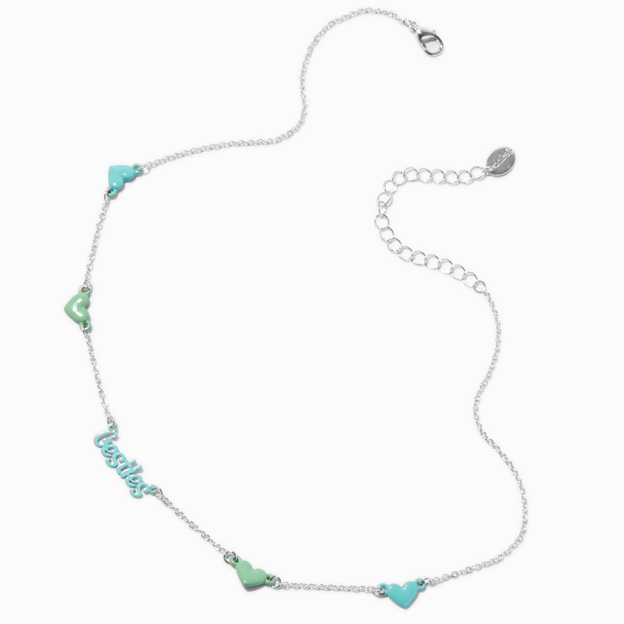 Best Friends Blue & Green Besties Heart Pendant Necklaces - 2 Pack