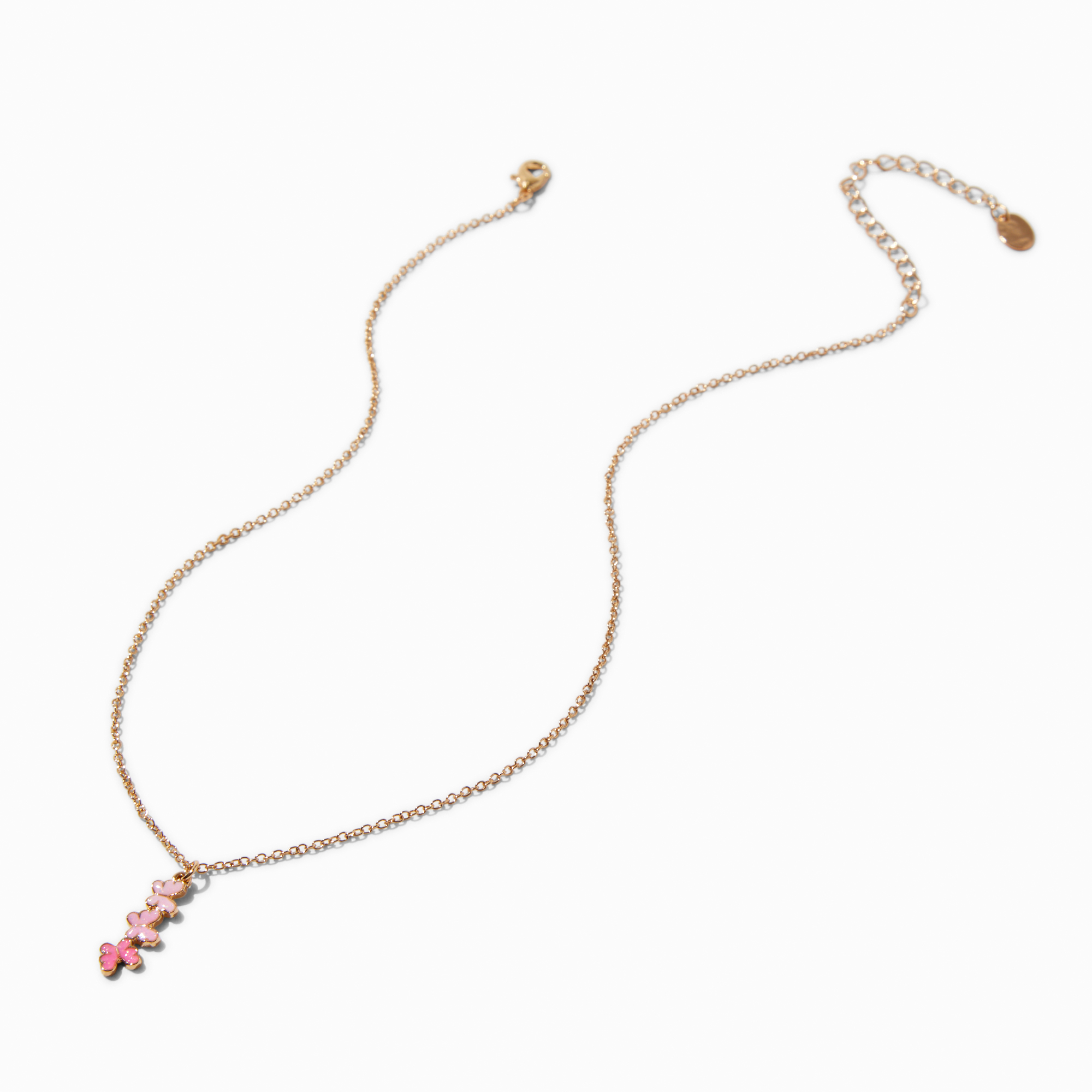 Pink Ombré  Butterfly Pendant Necklace