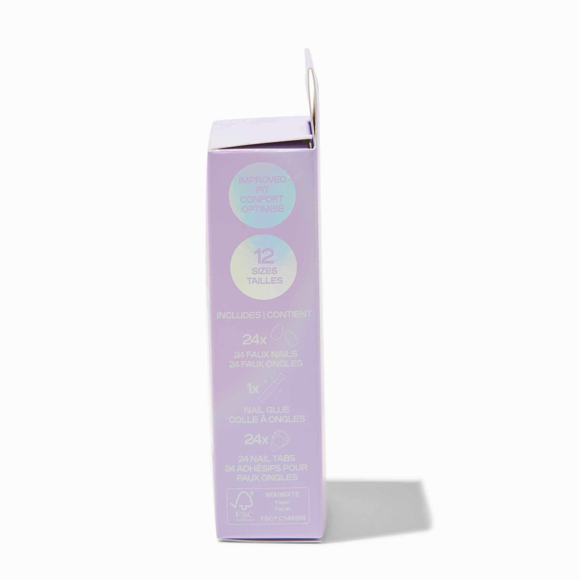 Glow in the Dark Star Short Almond Vegan Faux Nail Set - 24 Pack