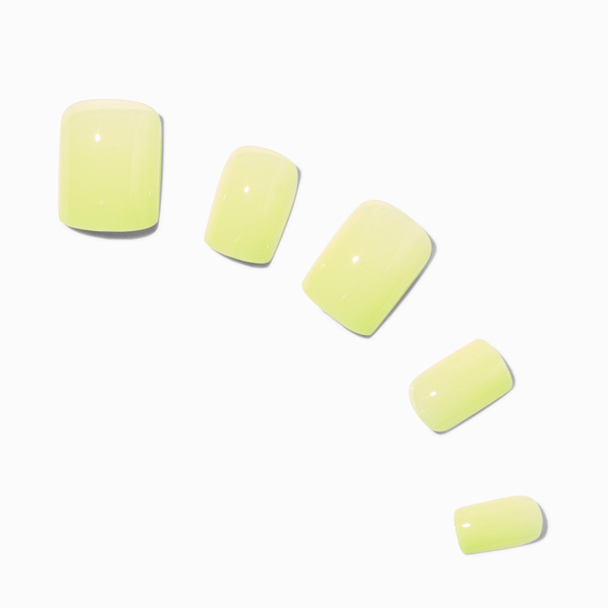 Lime Green Glossy Medium Square Vegan Faux Nail Set - 24 Pack