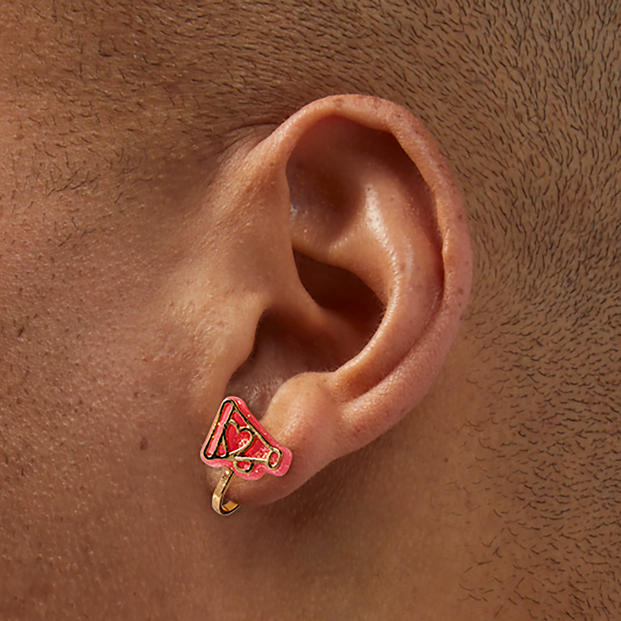 Cheerleader Megaphone Clip-On Stud Earrings