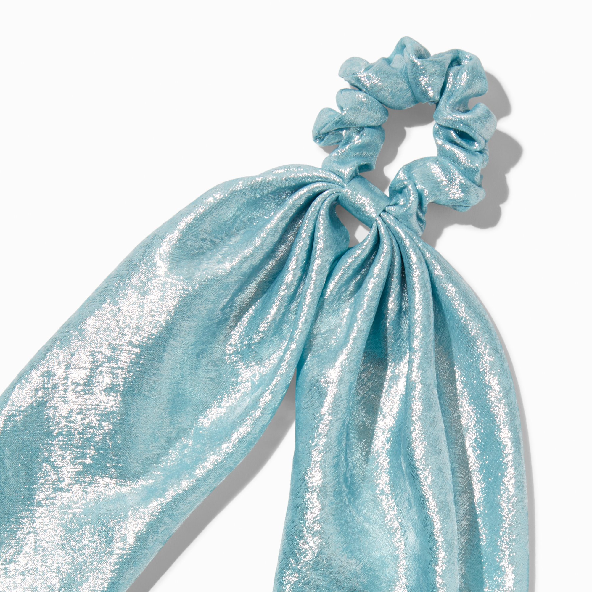 Satin Light Blue Hair Scrunchie Scarf