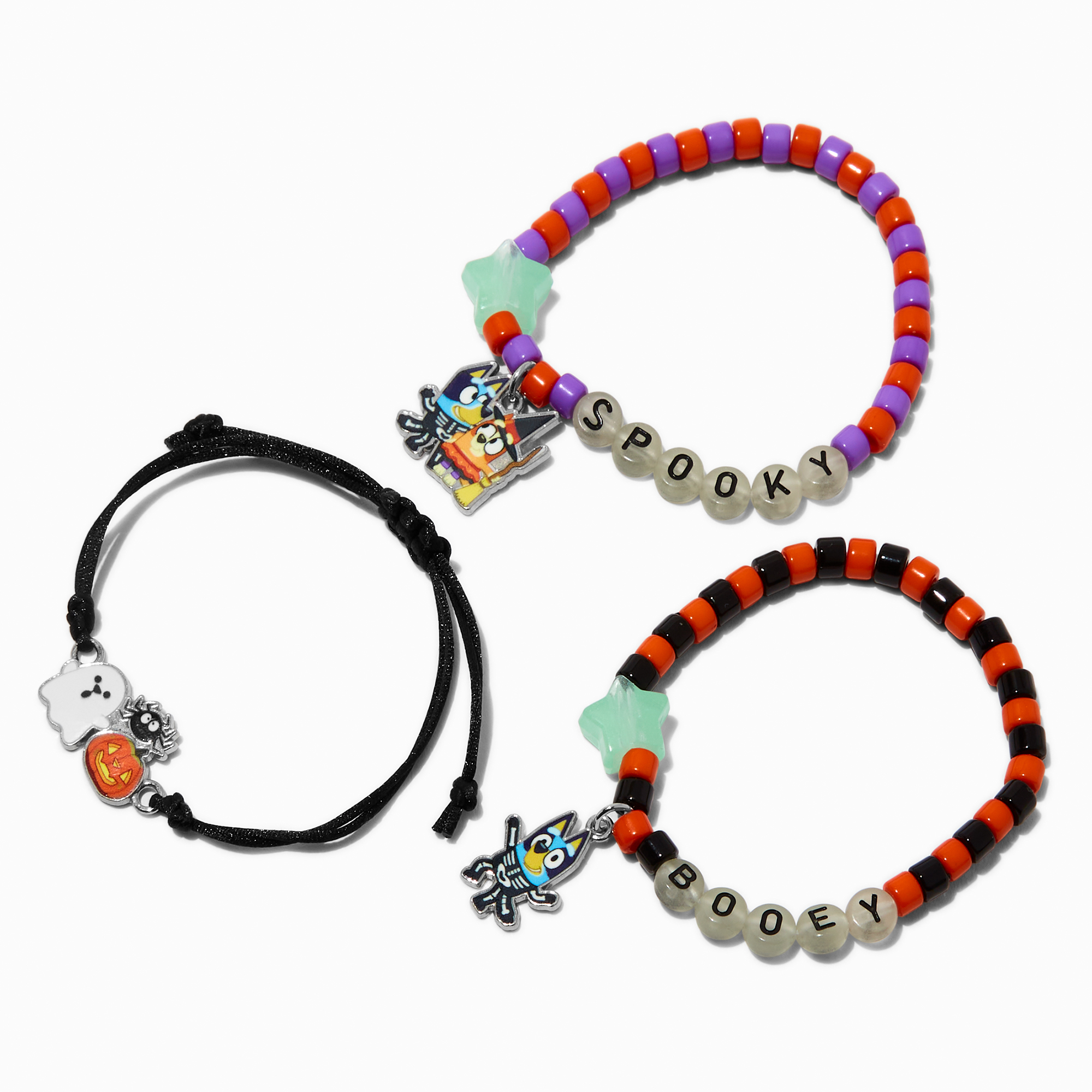 Bluey Halloween Glow in the Dark Bracelet Set - 3 Pack