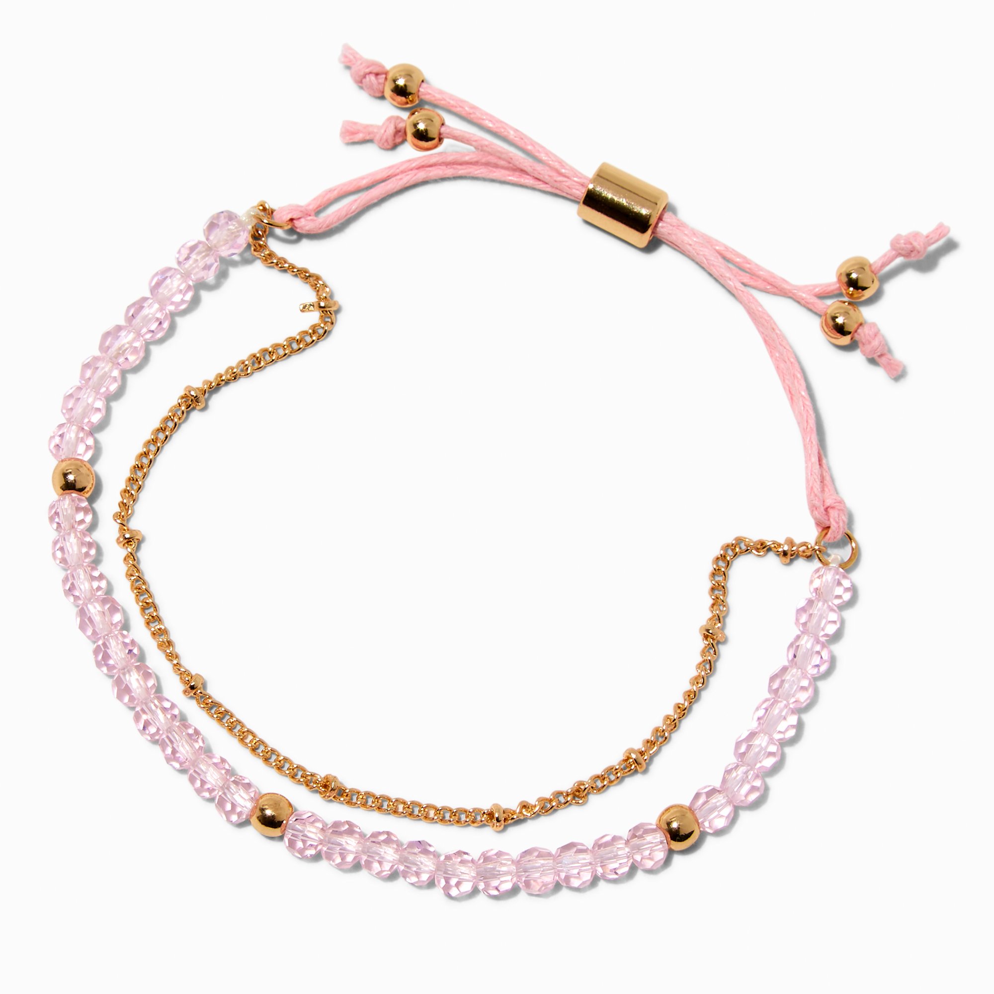 Gold-tone Beaded Adjustable Bracelet