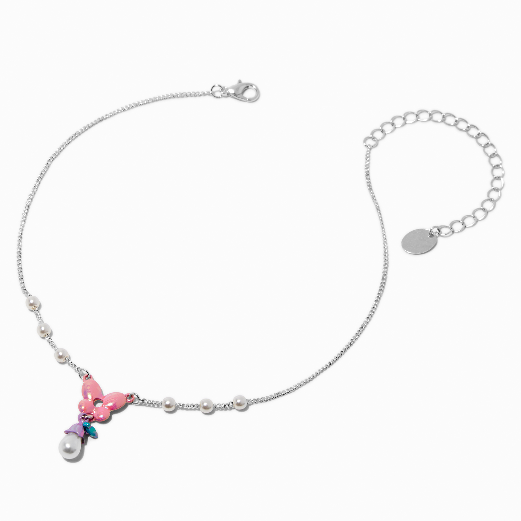 Claire's Club Butterfly Pearl Pendant Necklace