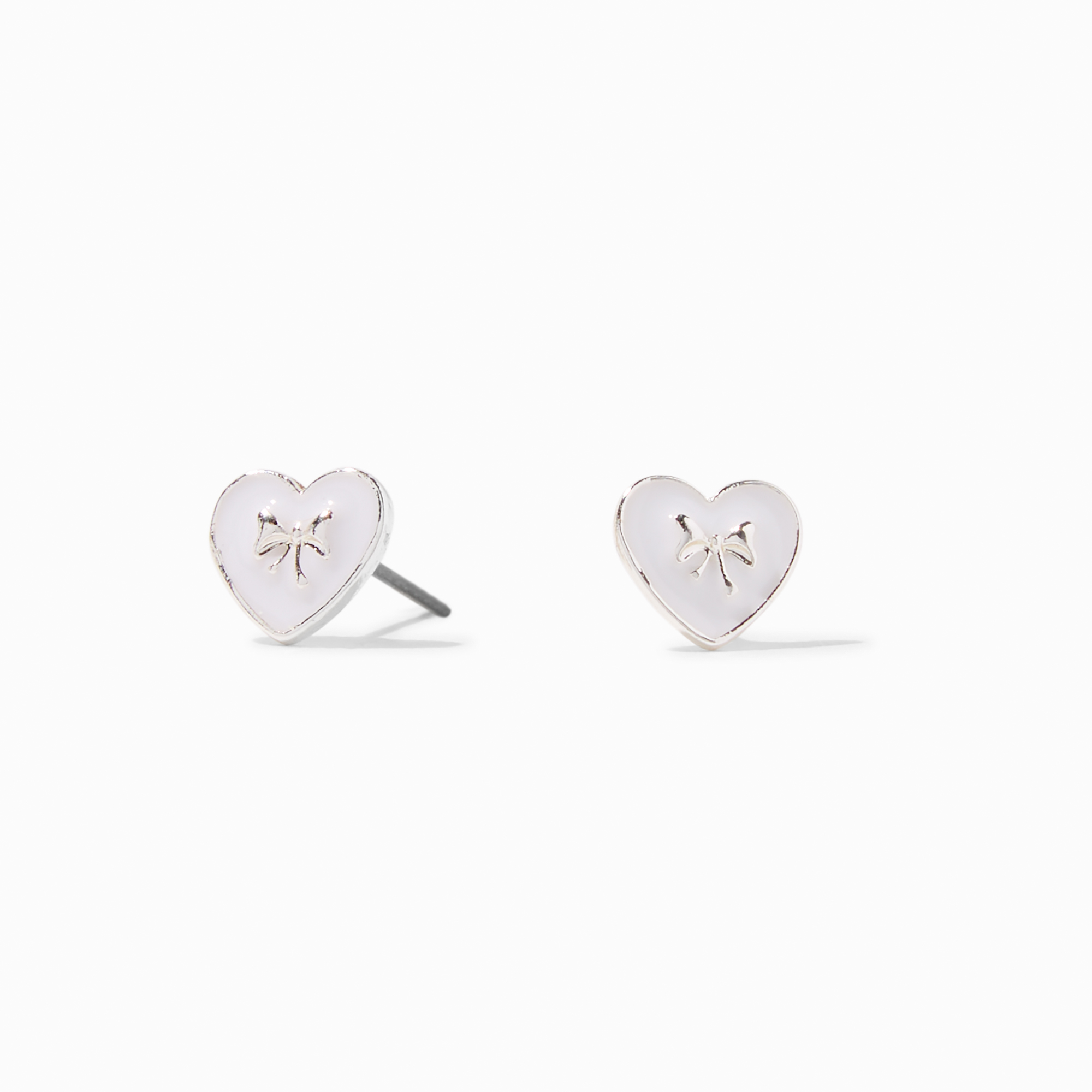 ☆TATIANA☆ Silver 925 Rainbow Clear Heart Earrings EC1726 925 Sterling Silver Dangle Drop Pink Heart Earrings XFE8152