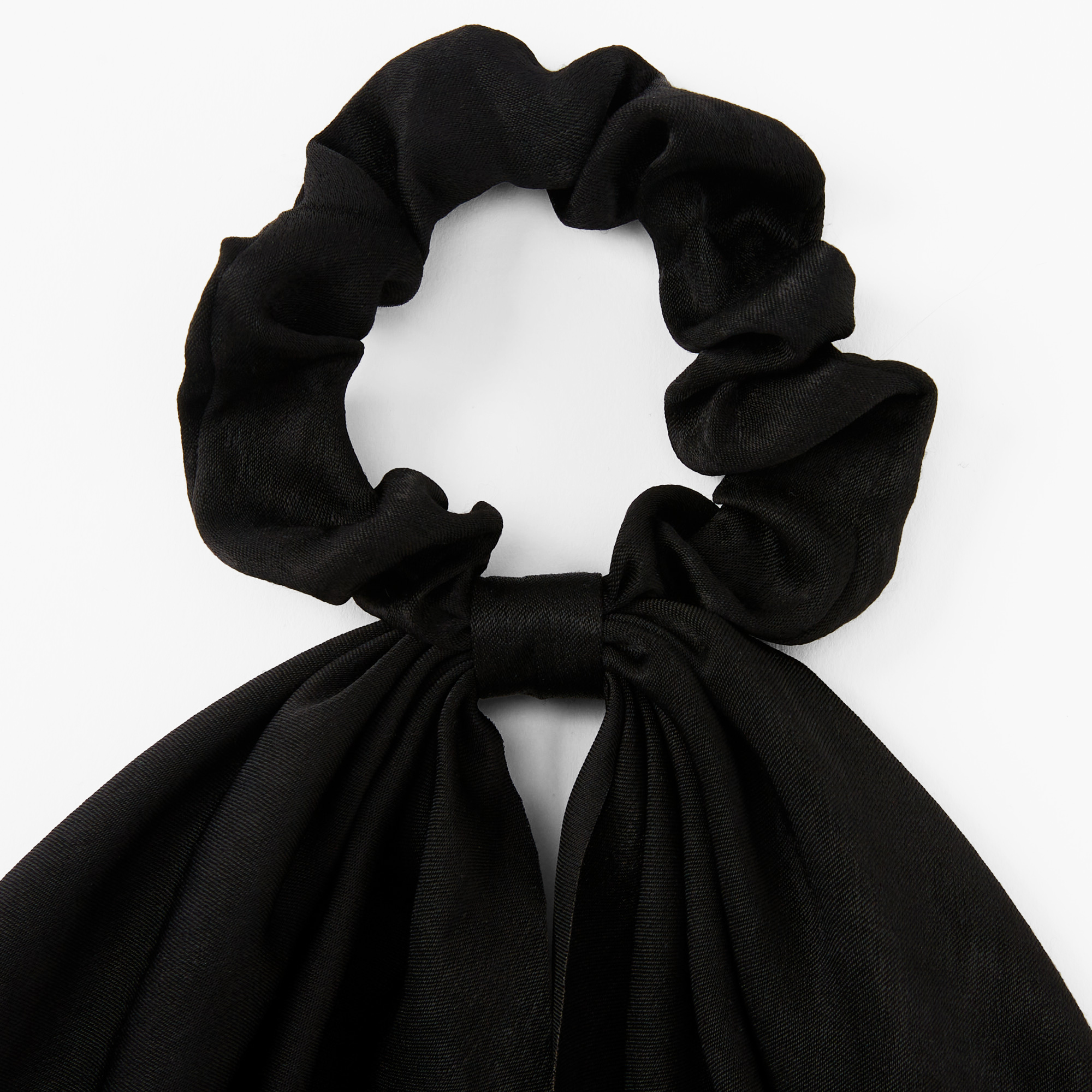Small Hair Scrunchie Scarf - Black