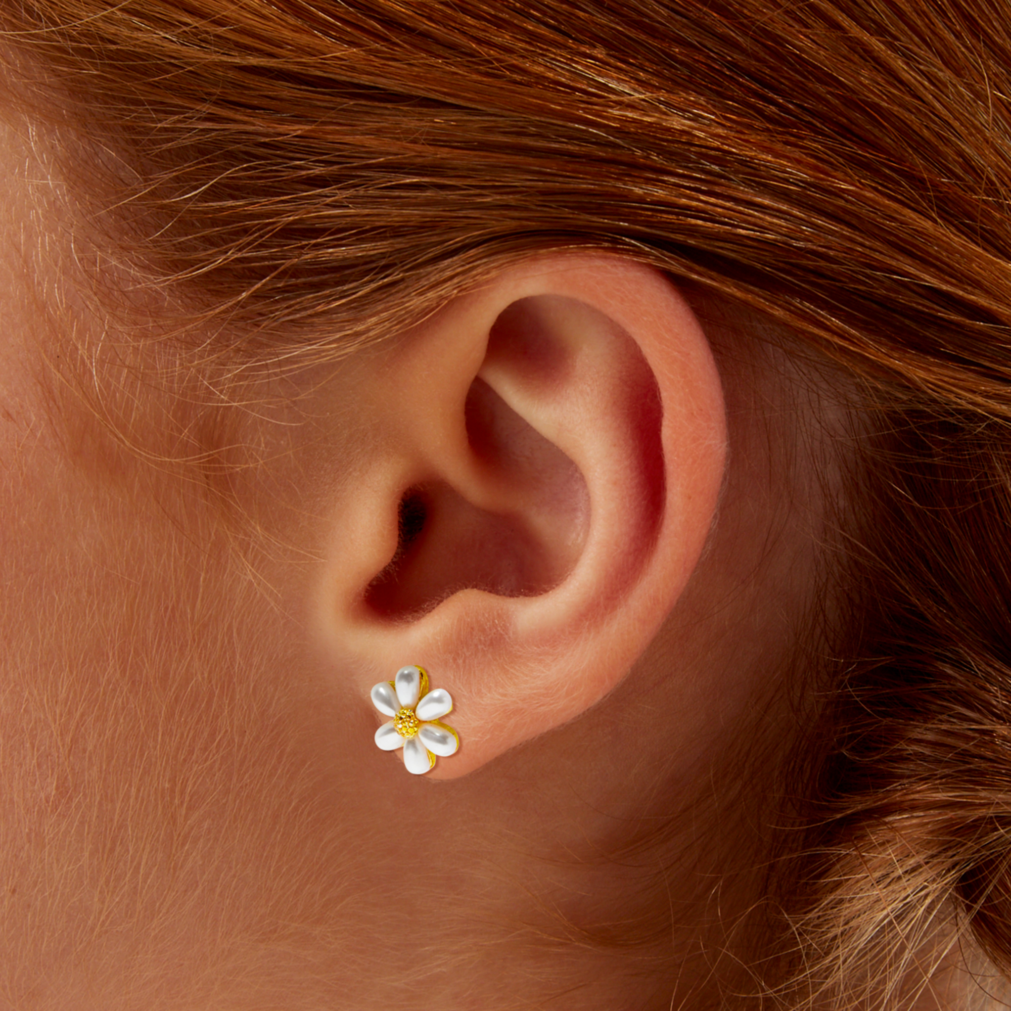 Gold Pearl Daisy Stud Earrings | Claire's US