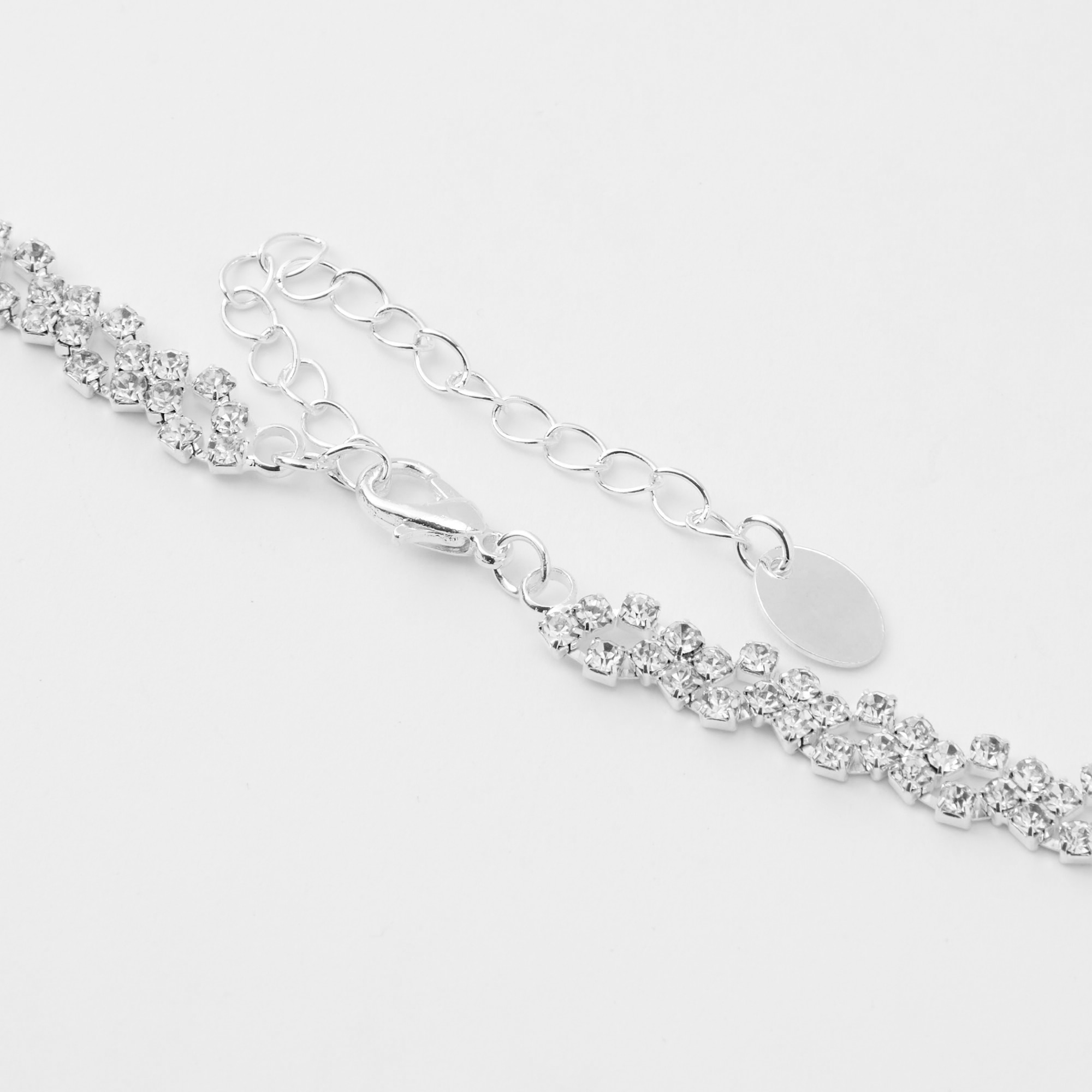 Silver Crystal Teardrop V-Neck Jewellery Set - 2 Pack