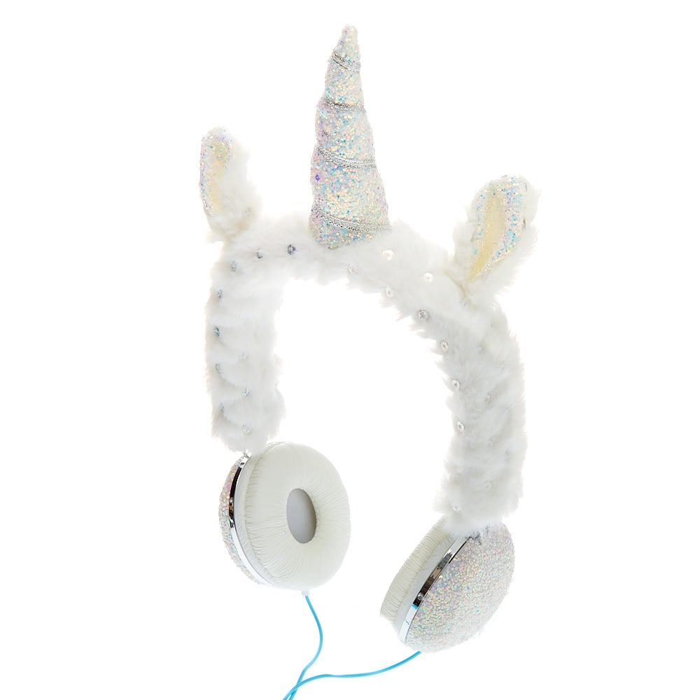 Glitter Unicorn Headphones - White | Claire's US