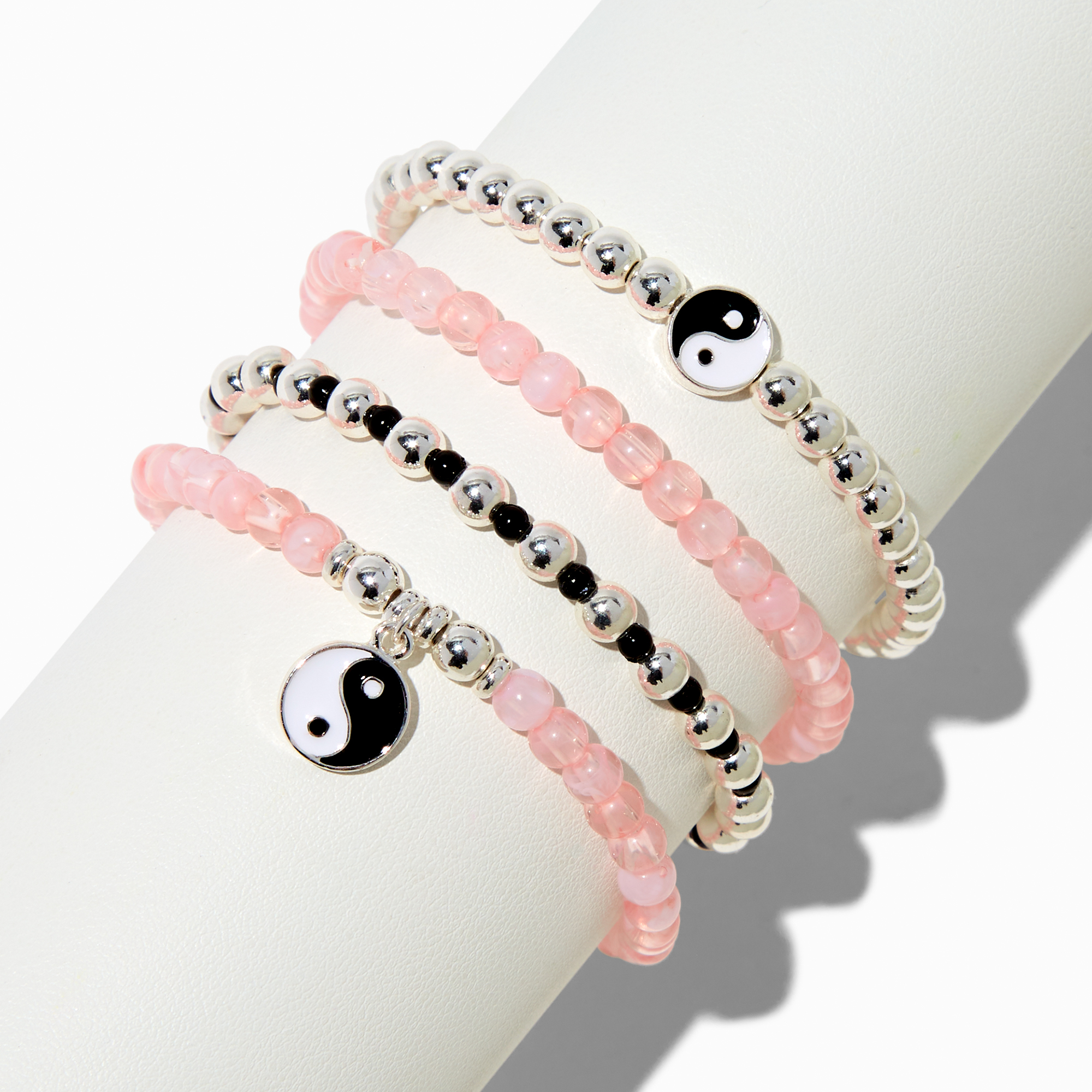 Pink Yin Yang Stretch Bracelets - 4 Pack