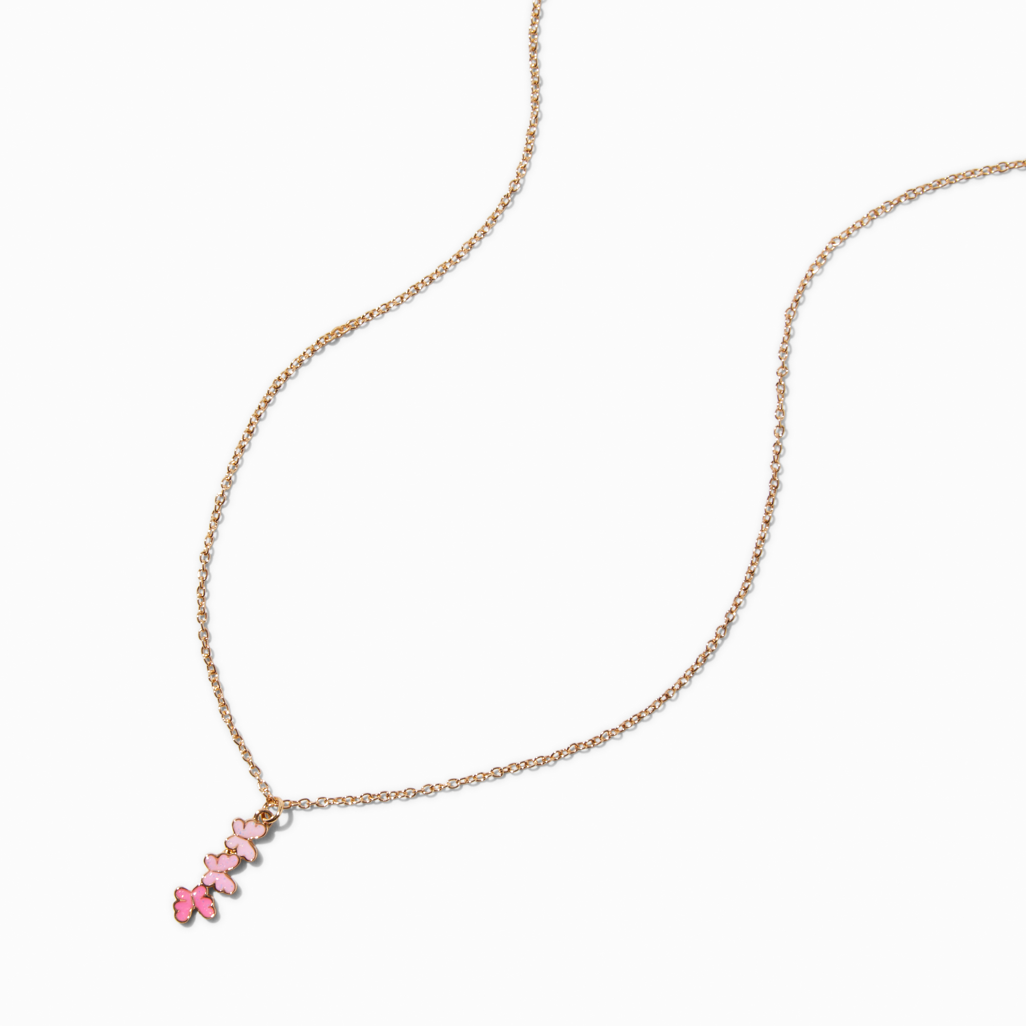 Pink Ombré  Butterfly Pendant Necklace