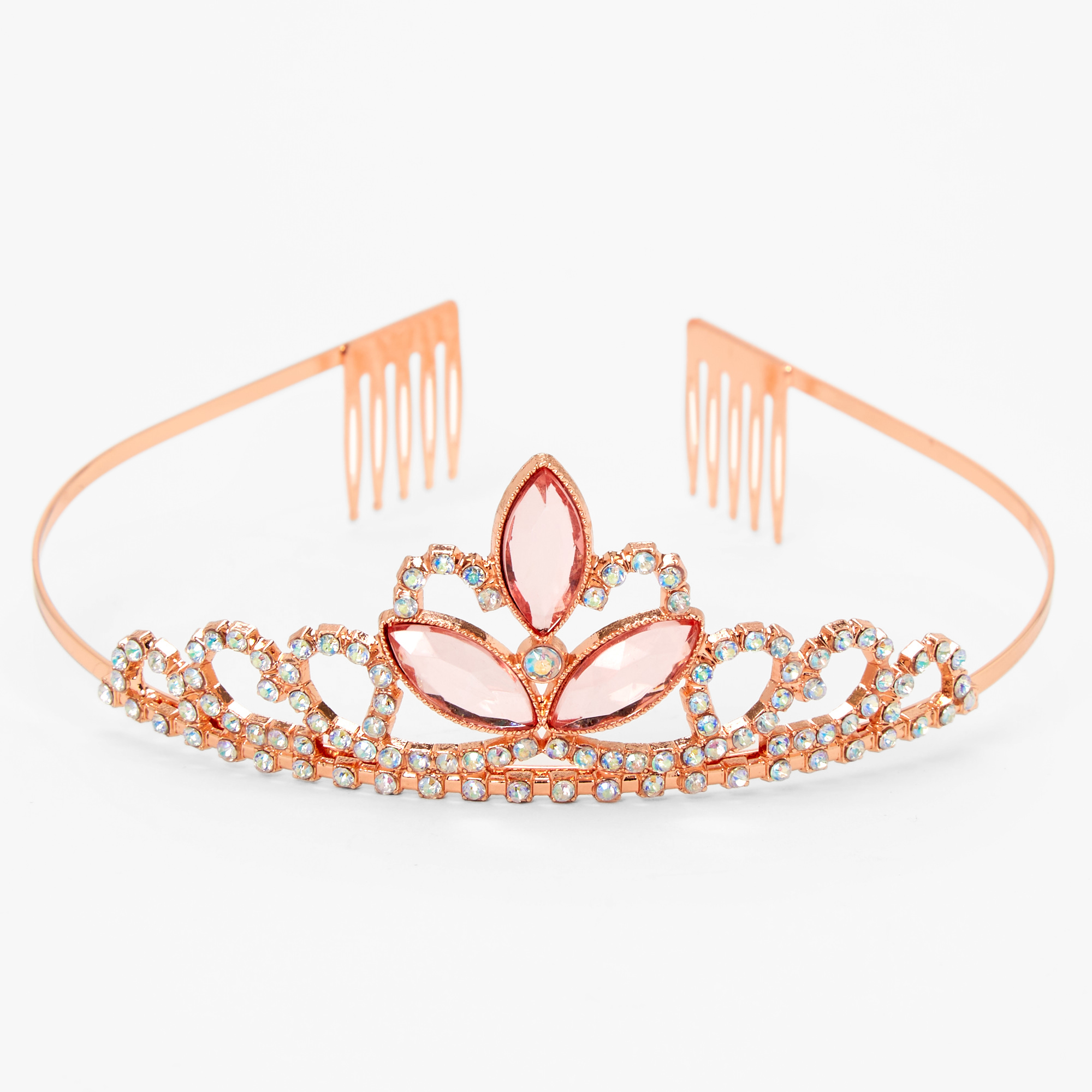 Claire's Club Rose Gold Tri Gem Tiara