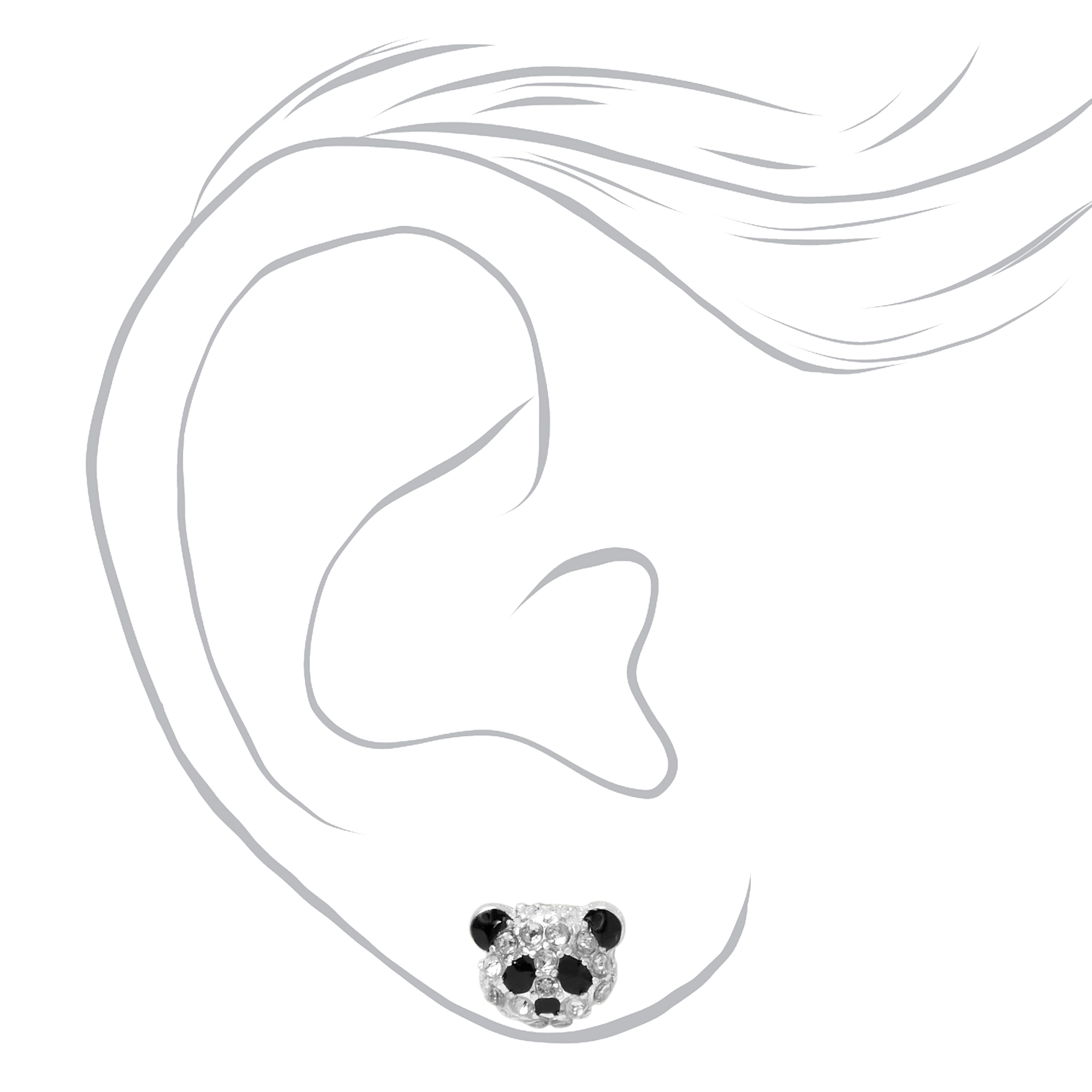 Panda Crystal Stud Earrings