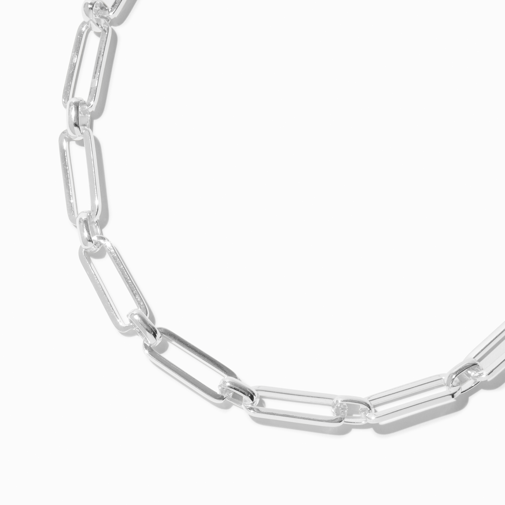 Silver-tone Rectangular Link Chain Necklace | Claire's US