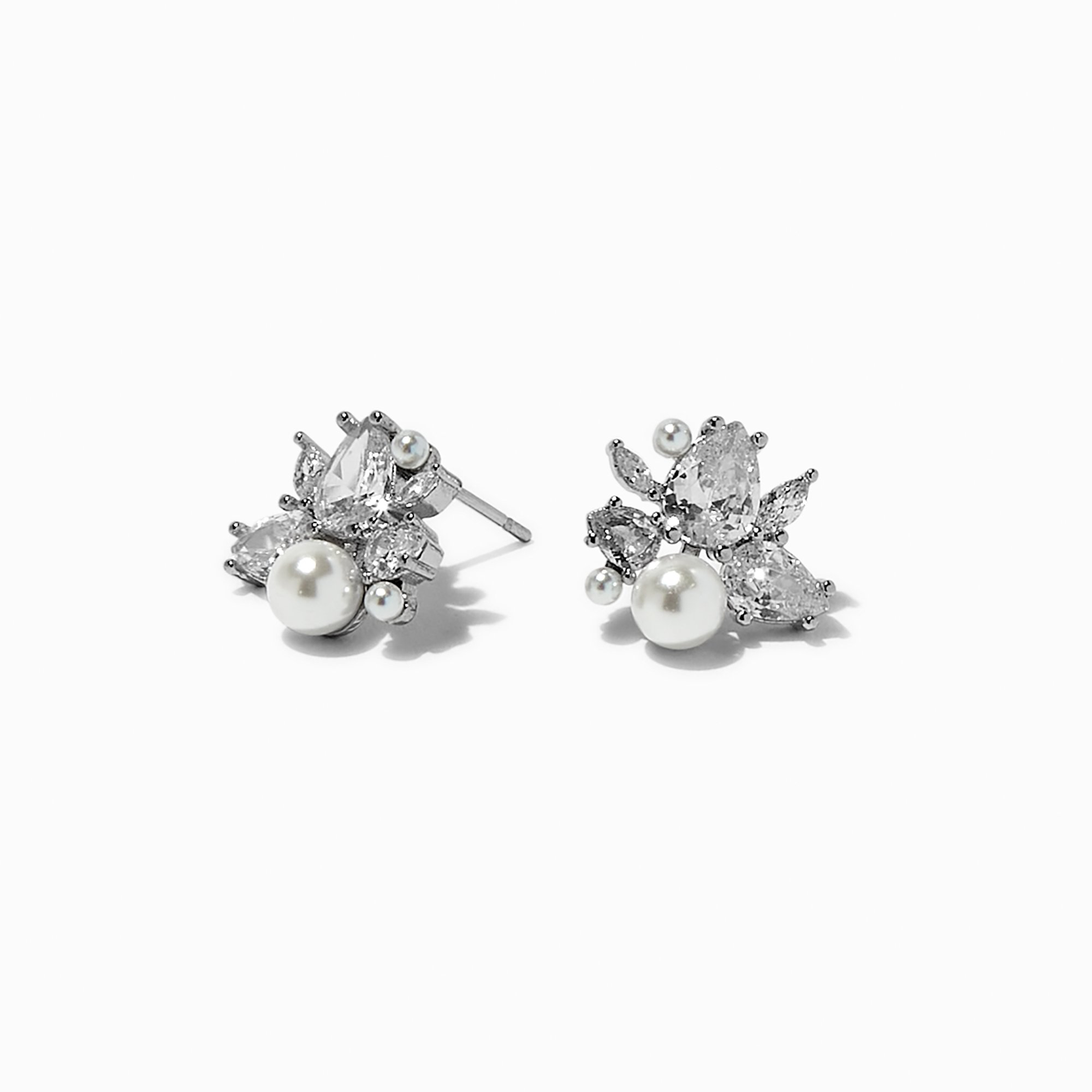 【STONEHENgE】Silver Material Pearl Cubic Earrings SC25A12T Amazon.com: Pearl Earrings for Women Trendy Silver Pearl