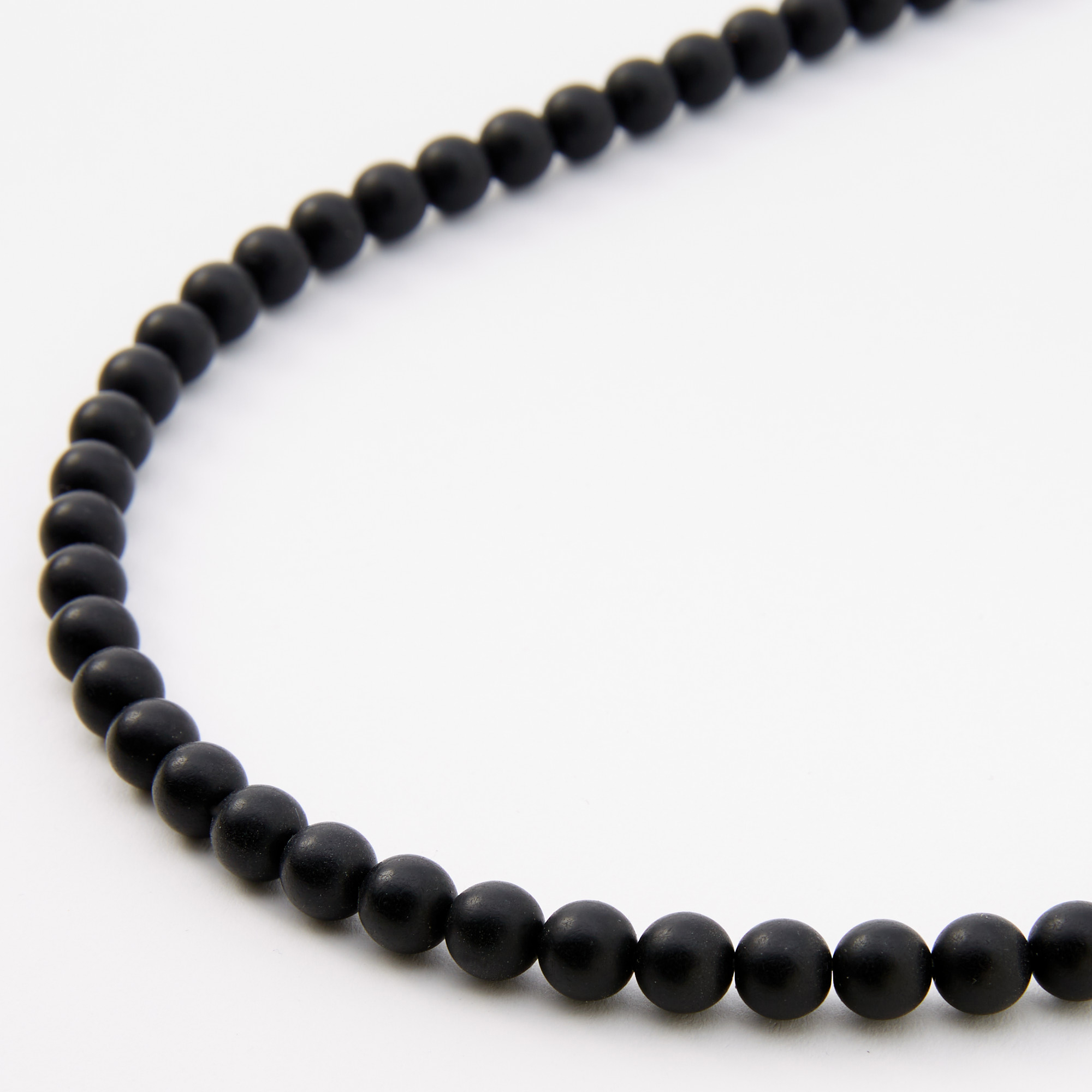 【2plan】23SS★ [MADE] Black mini beads necklace 925 Sterling Silver Black Beads Chain Necklace, Gorgeous