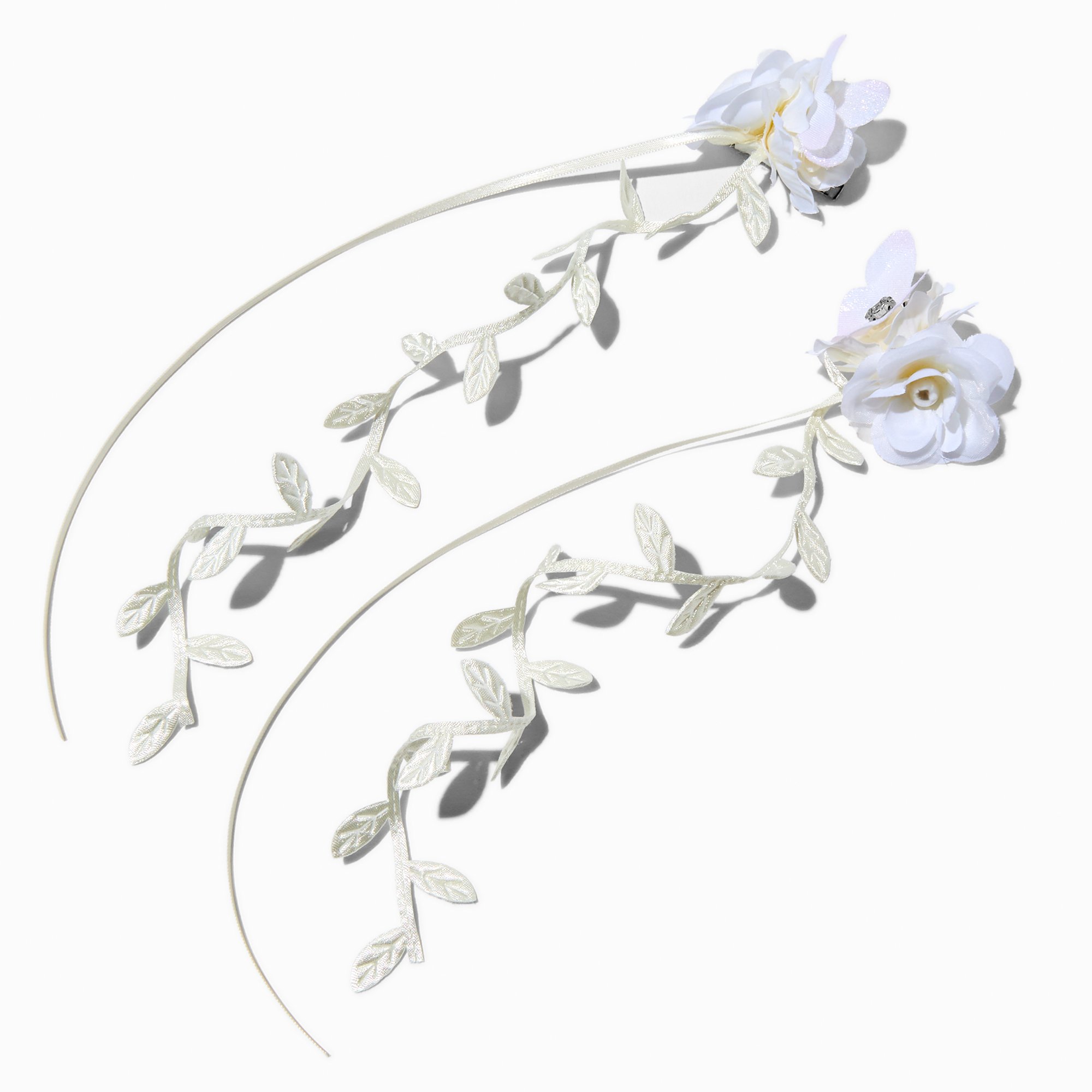 White Flower Hair Clips - 2 Pack