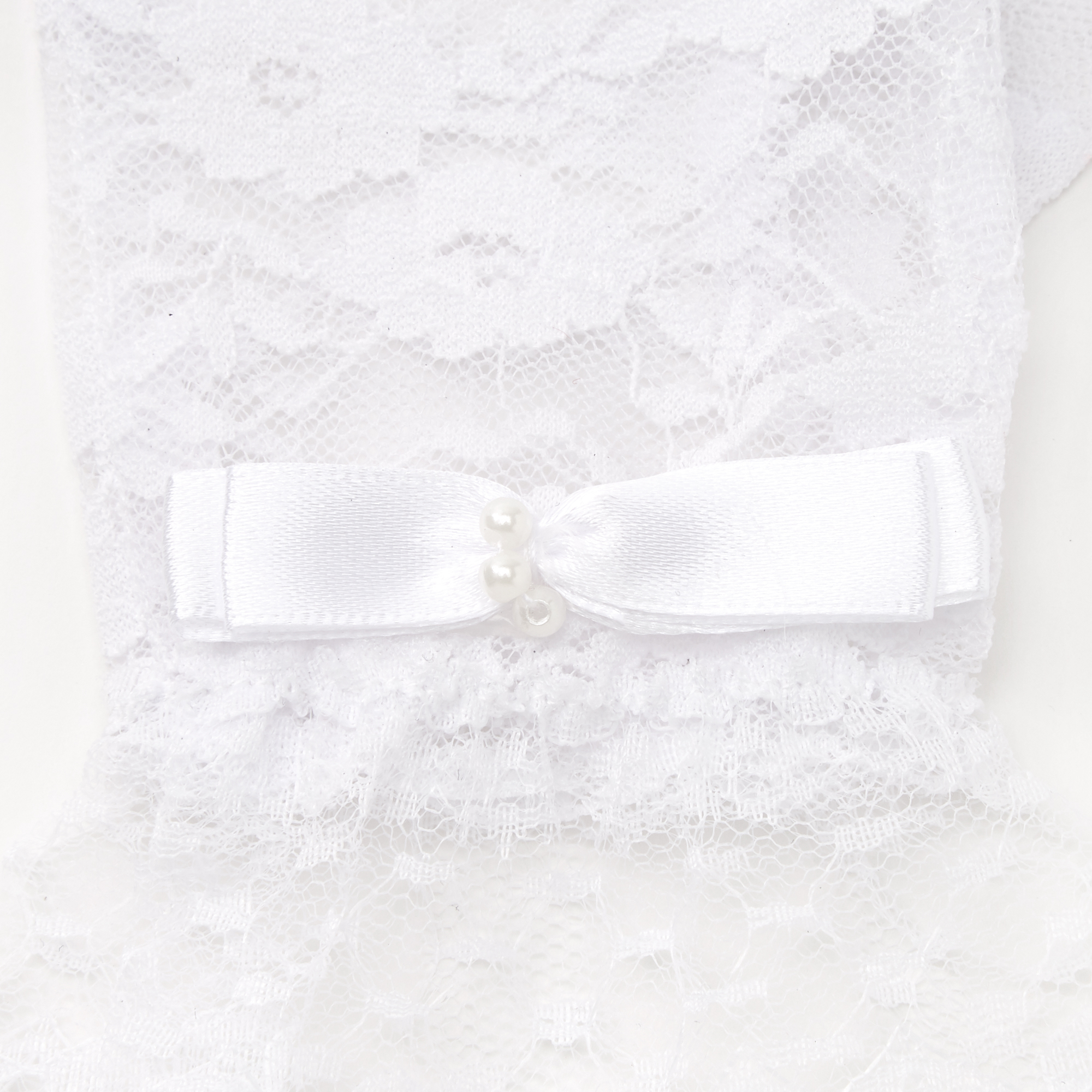 Lace Gloves with Bow - White | Claire's US