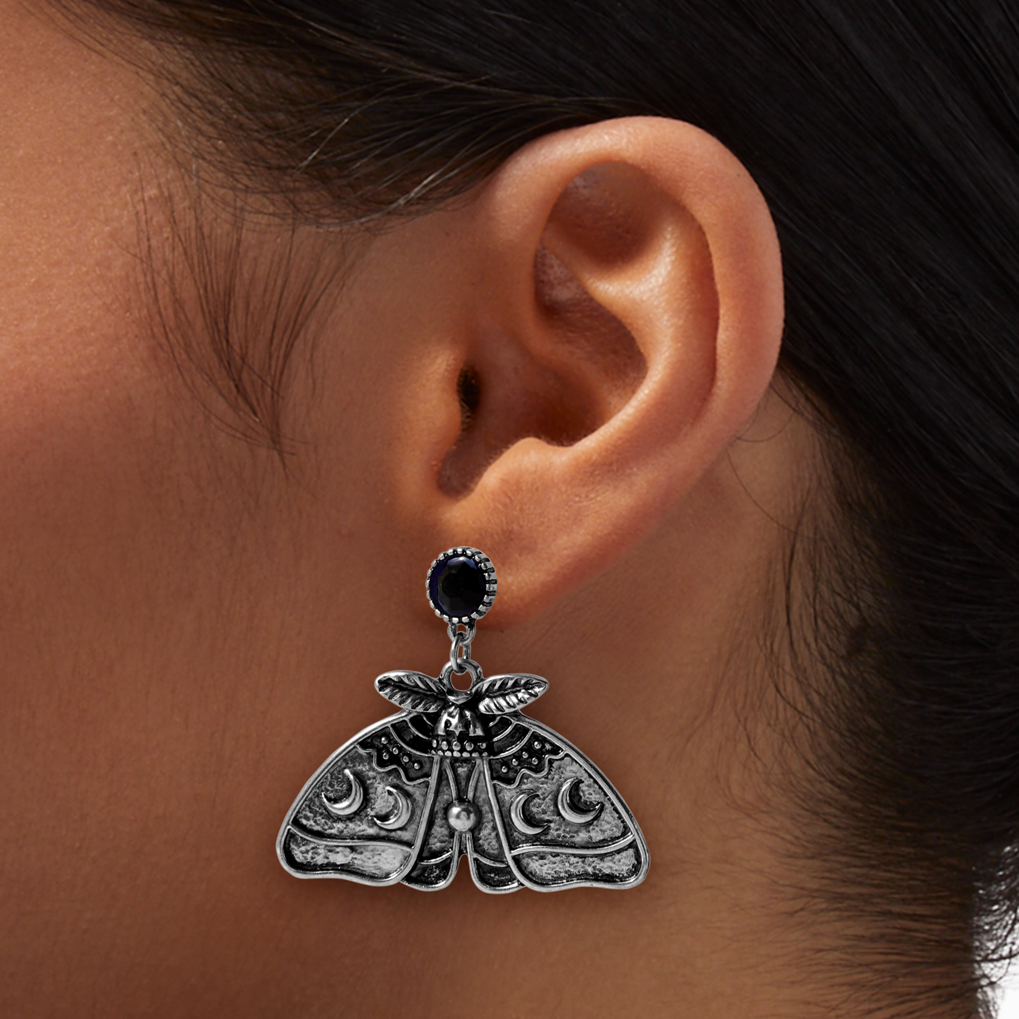 Celestial Moth 1" Drop Earrings 