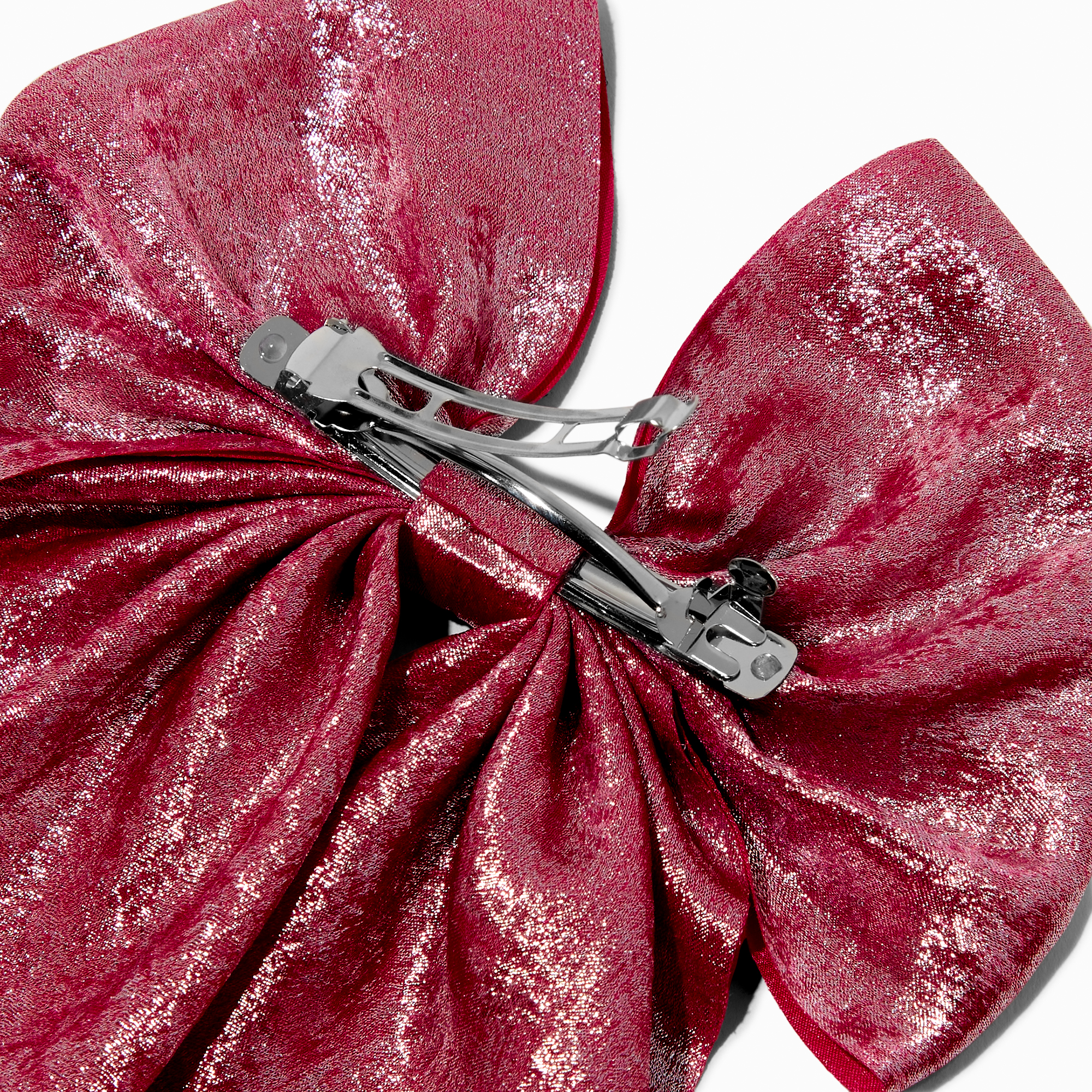 Pink Satin Hair Bow Clip