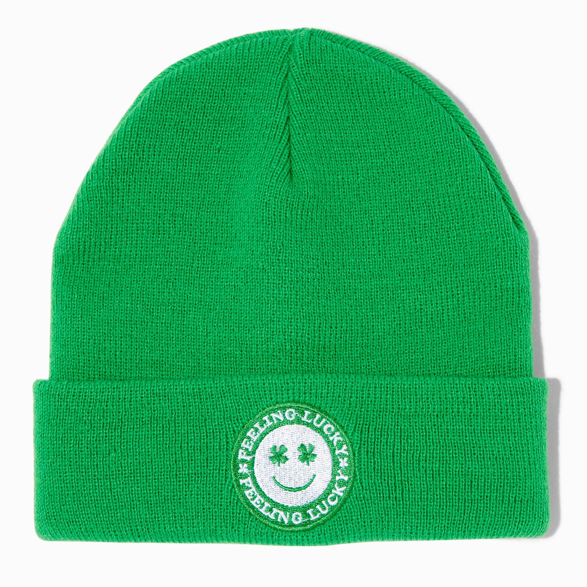 Feeling Lucky Green Beanie Hat | Claire's US