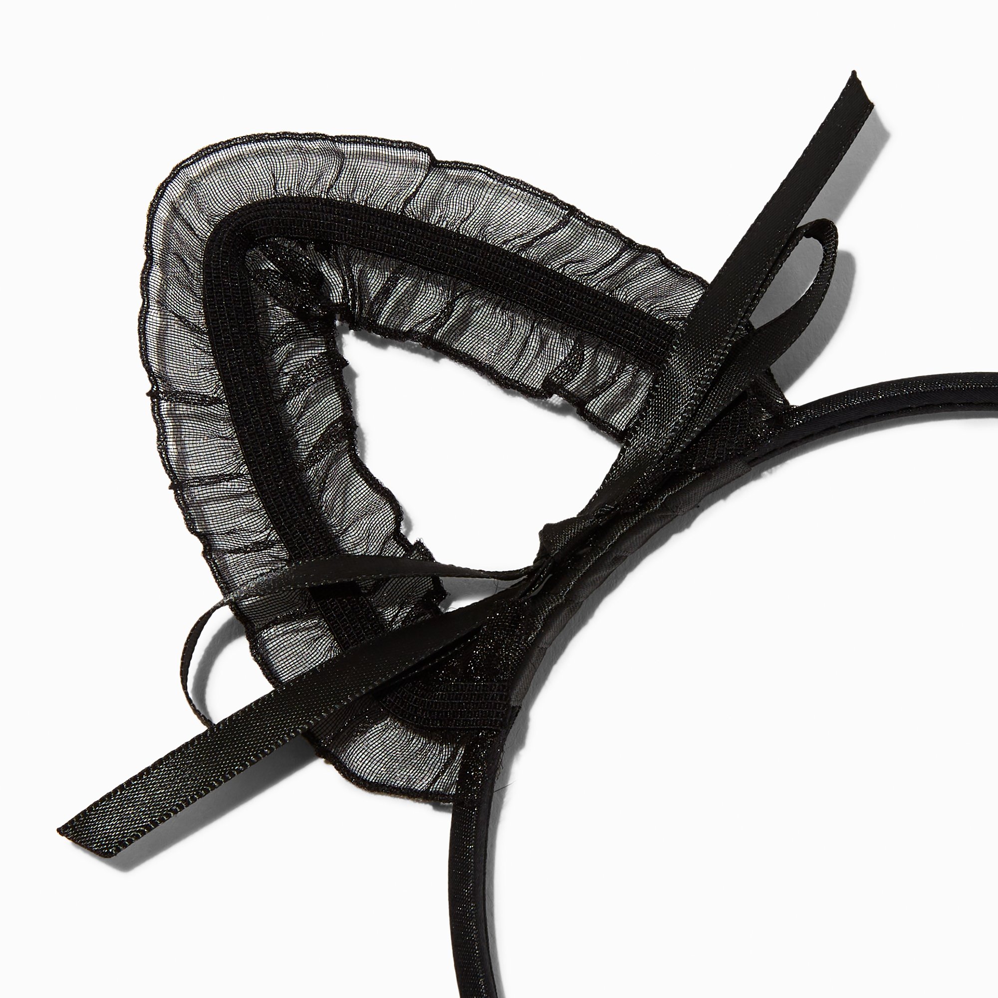 Black Lace Cat Ears Headband