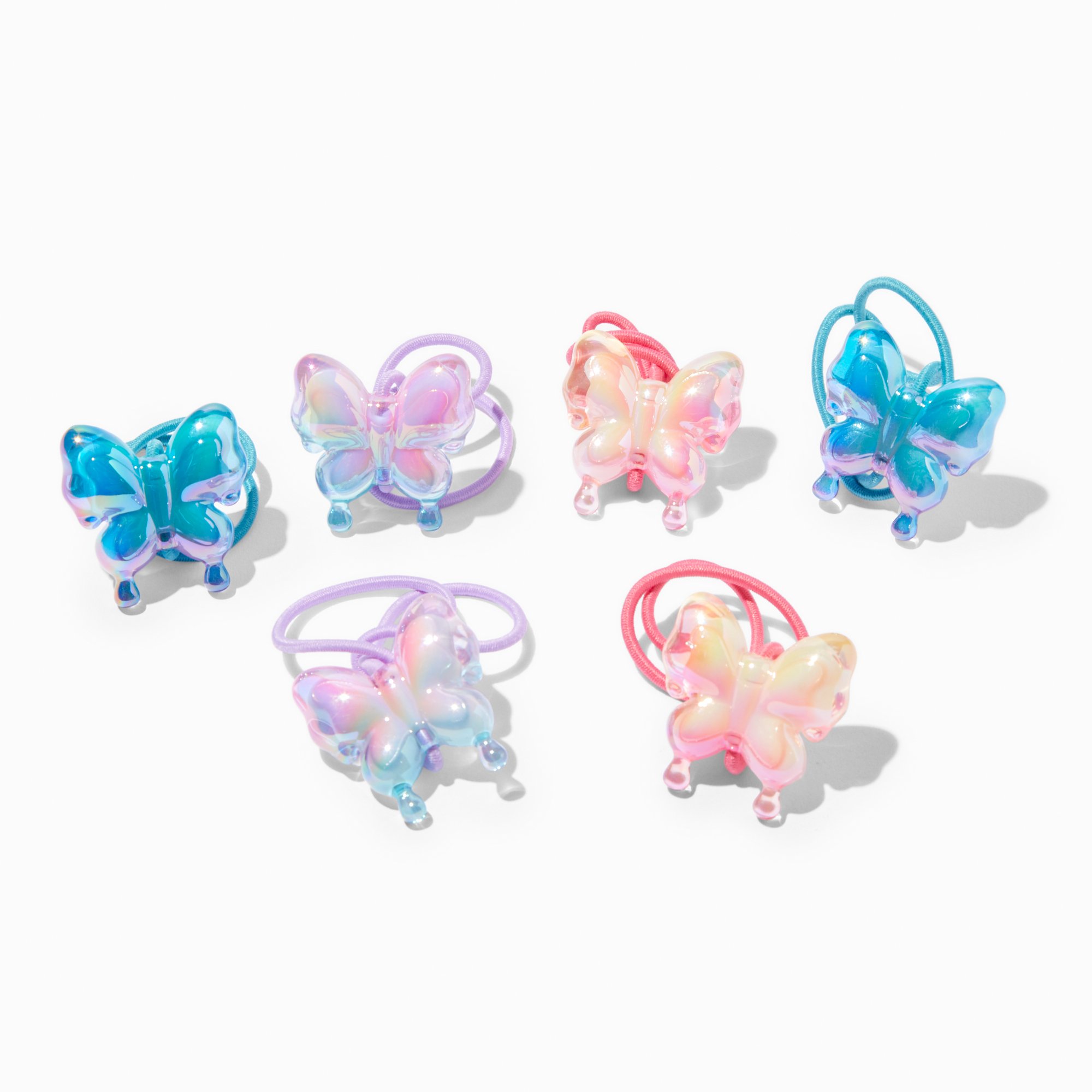 Claire's Club Bubble Butterfly Hair Ties - 6 Pack