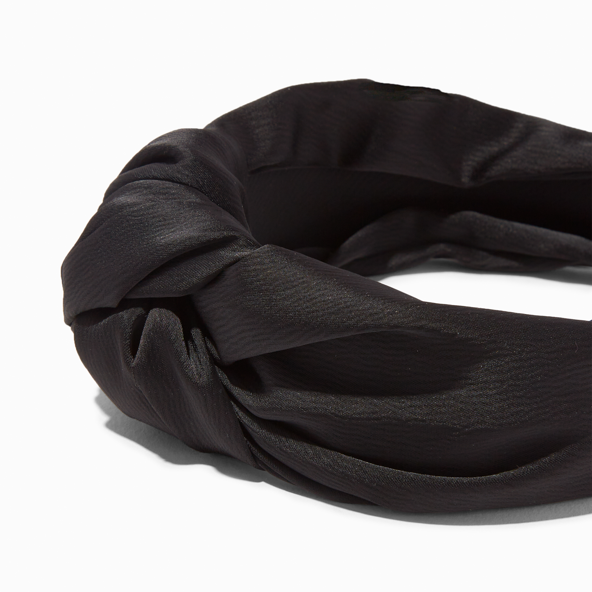 Black Satin Knotted Headband | Claire's US