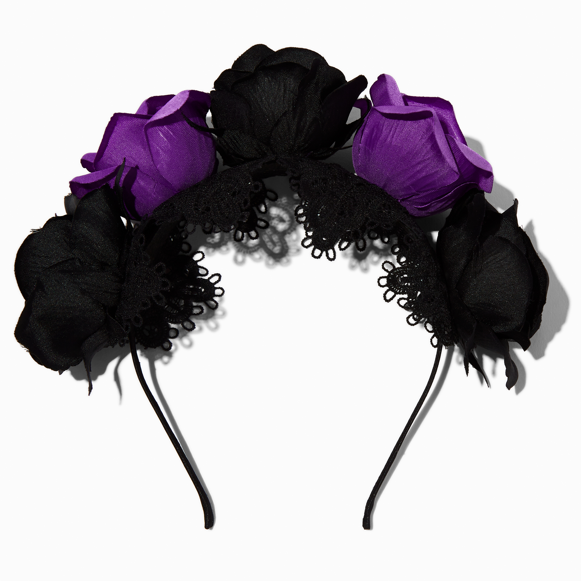 Black & Purple Flower Headband