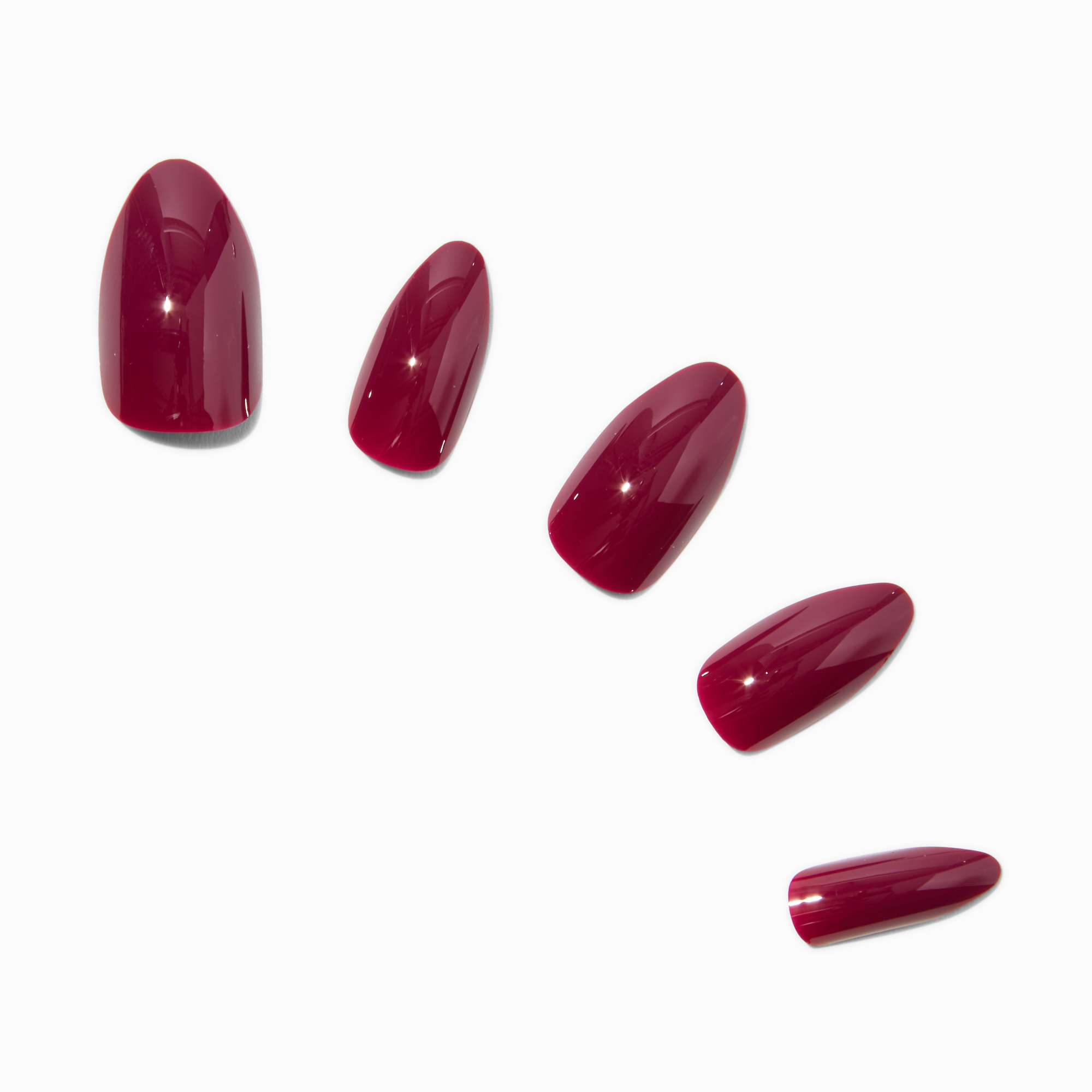 Plum Glossy Stiletto Vegan Faux Nail Set - 24 Pack