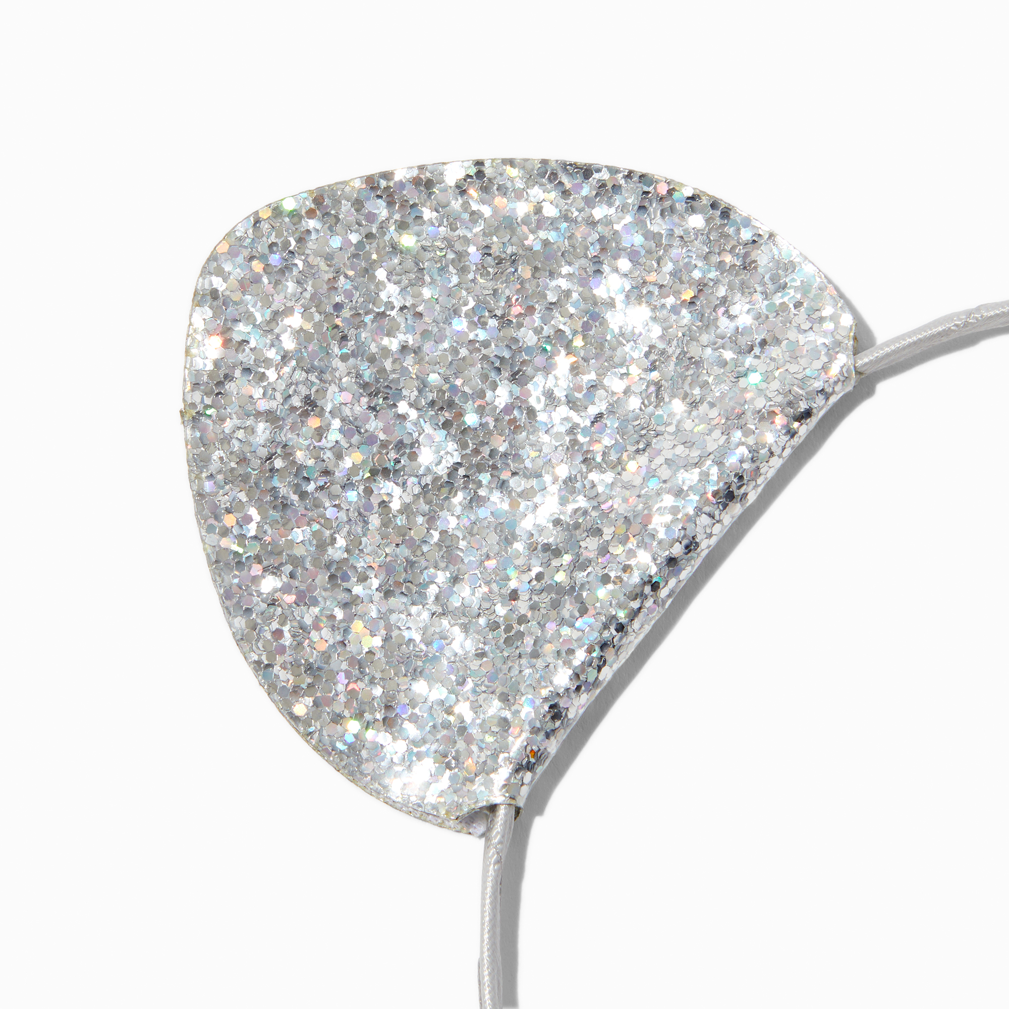 Silver Glitter Cat Ear Headband