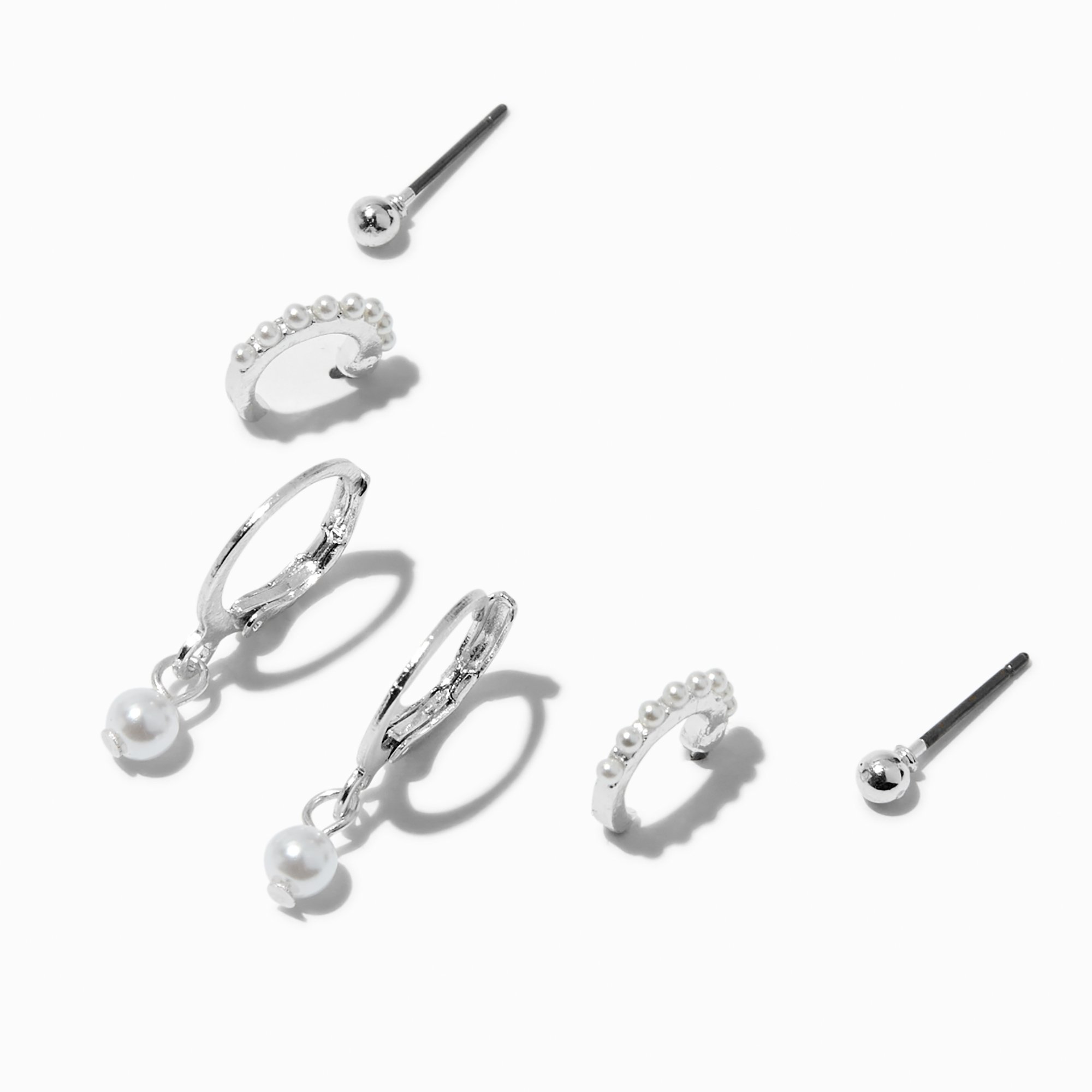 【STONEHENgE】Silver Material Pearl Heart Earrings SC1776 Harper Pearl Earrings - Silver – CHOU AND CHOU