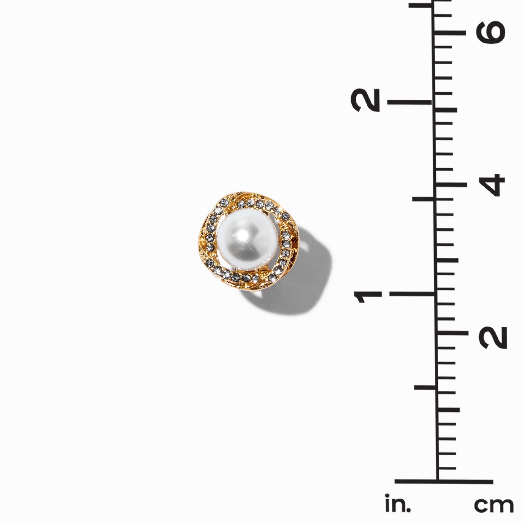 Gold-tone Pearl Knot Clip-On Earrings